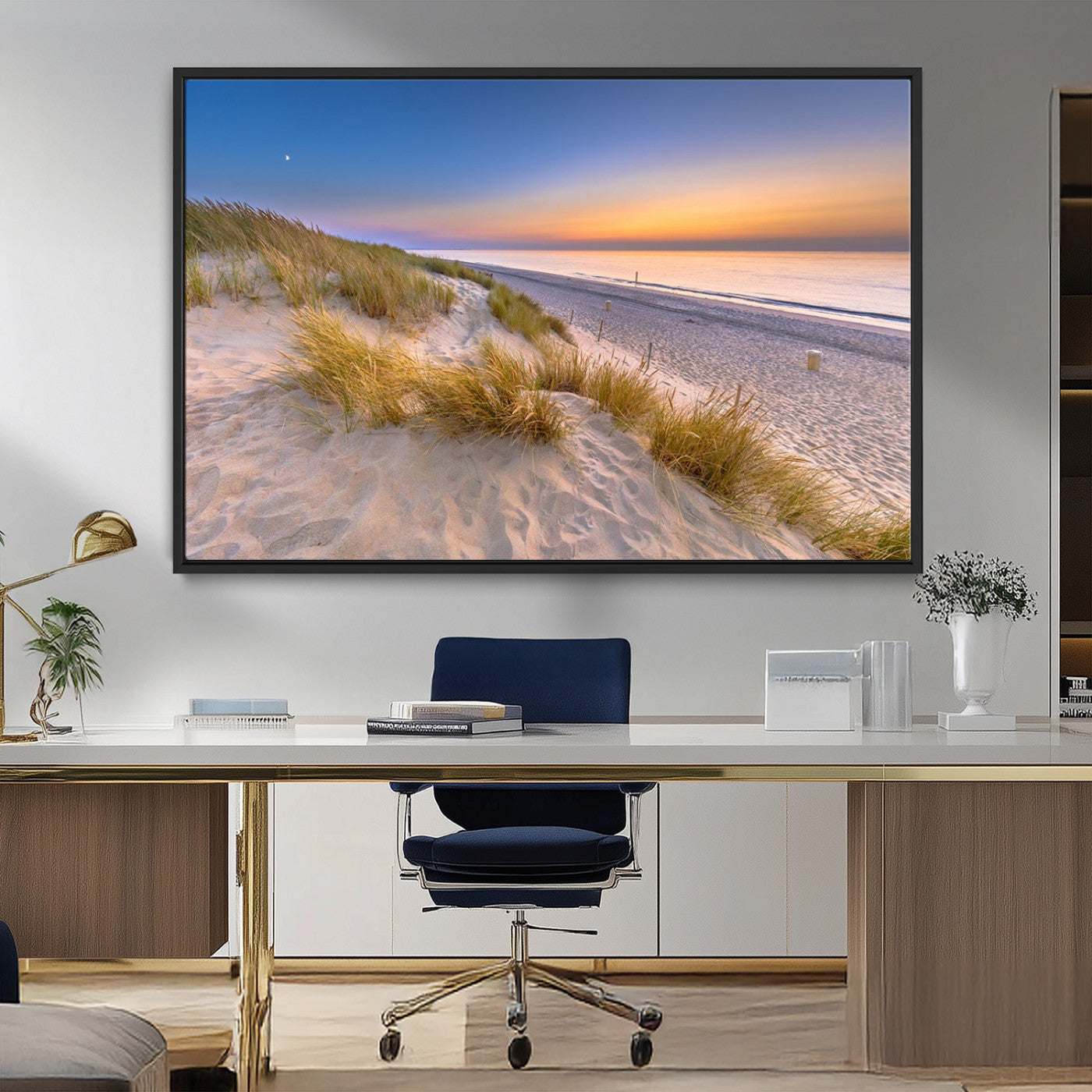 79397-MGV-FC-36X24_Black-Sunrise On The Beach Wall Art Canvas Print