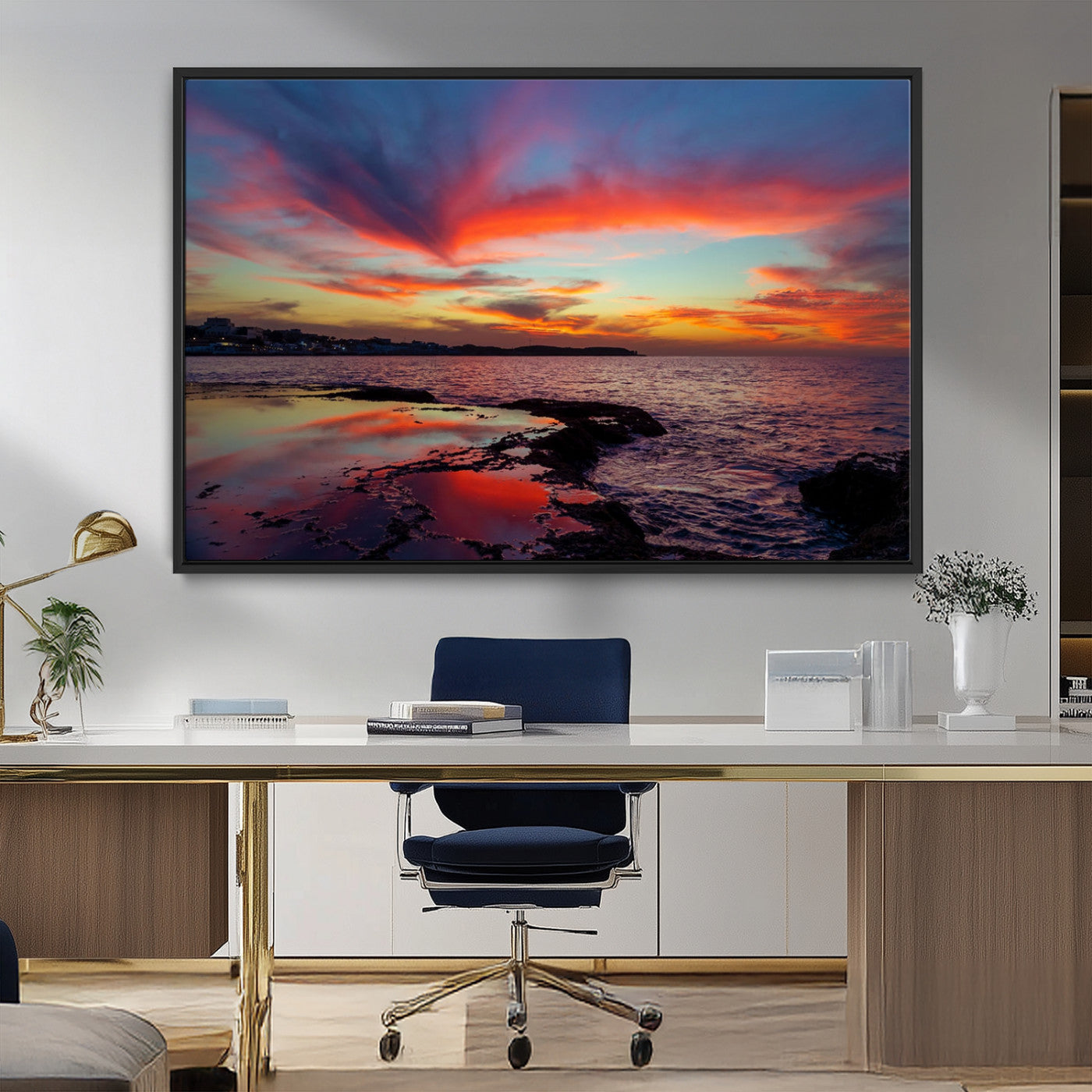 MGV-FC-36X24 - Glorious Sunset on The Beach Wall Art Canvas Print
