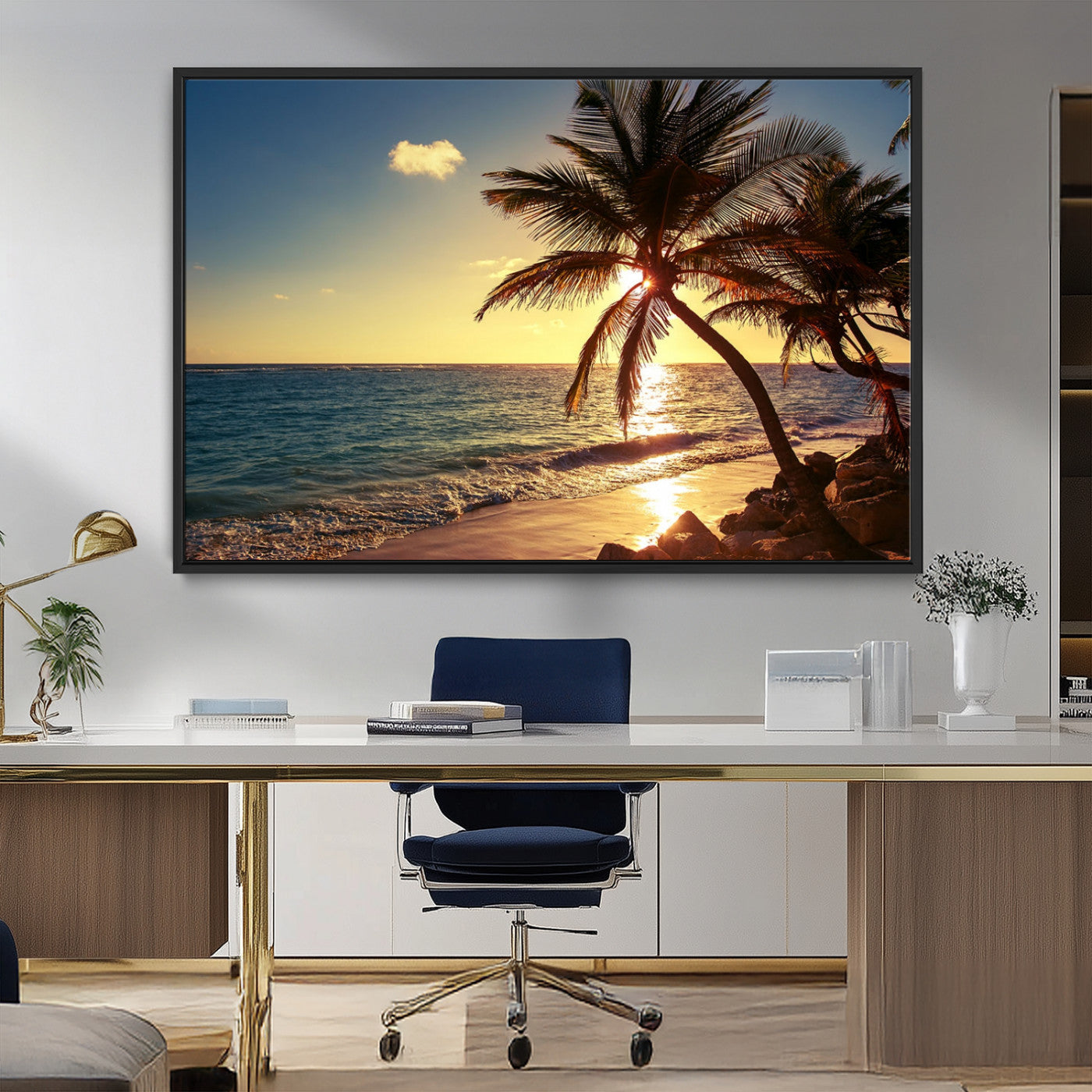 MGV-FC-36X24 - Sunset Palm Trees Wall Art Canvas Print