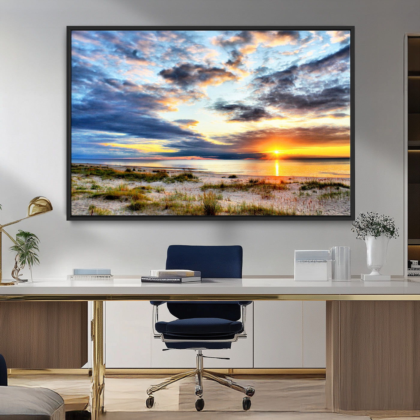 MGV-FC-36X24 - Sunset On The Ocean Wall Art Canvas Print