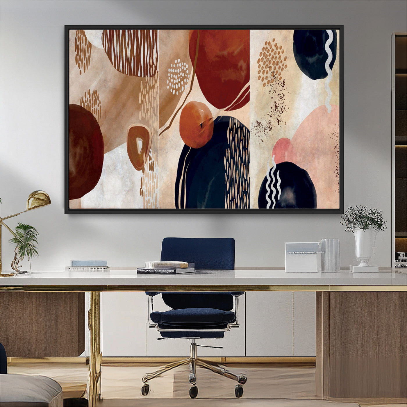 MGV-FC-36X24 - Boho Wall Art Canvas Print Set Mid-Century Prints Bohemian Wall Artwork Prints Boho Neutral
