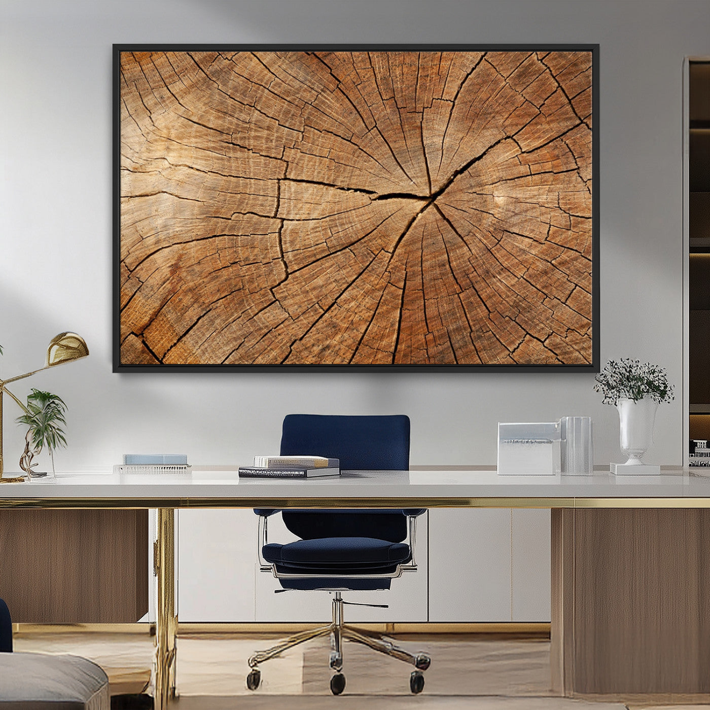 MGV-FC-36X24 - Tree Ring Canvas Art, Rustic Wood Grain Wall Art, Tree Slice Decor for Modern Homes, Giclee Multi-Panel Print, Tree Ring Wall Art Set