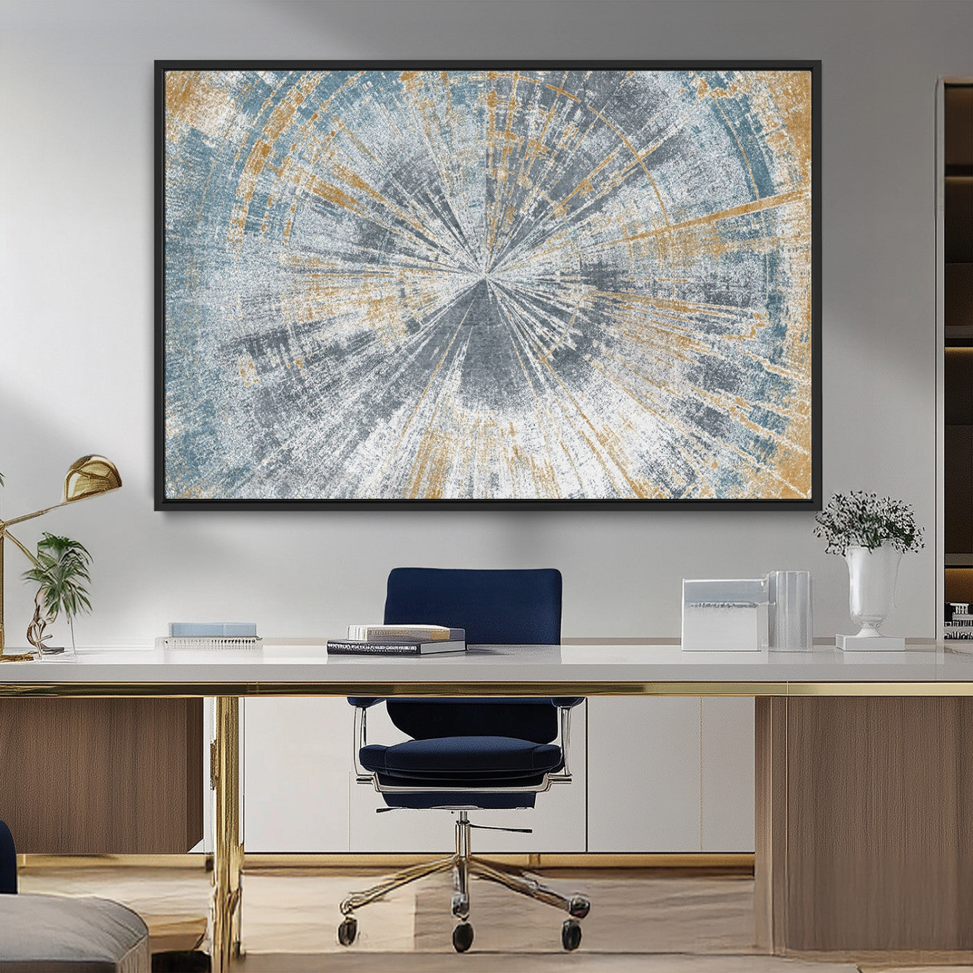 MGV-FC-36X24 - Radiant Abstract Wood Rings Canvas Art – Modern Triptych Wall Decor for Living Room or Farmhouse Decor