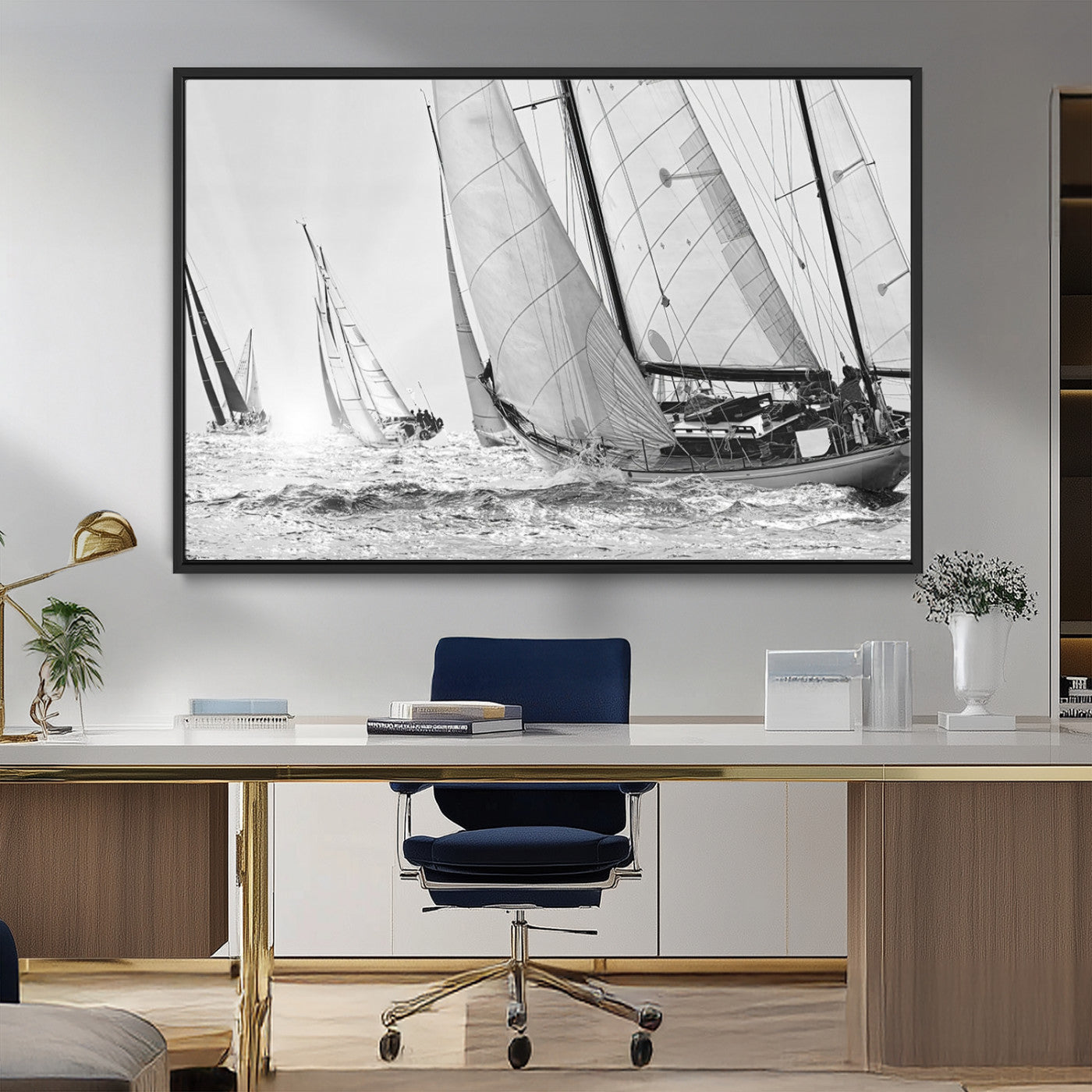 MGV-FC-36X24 - Yacht Sailboat Regatta Canvas Wall Art Canvas Print