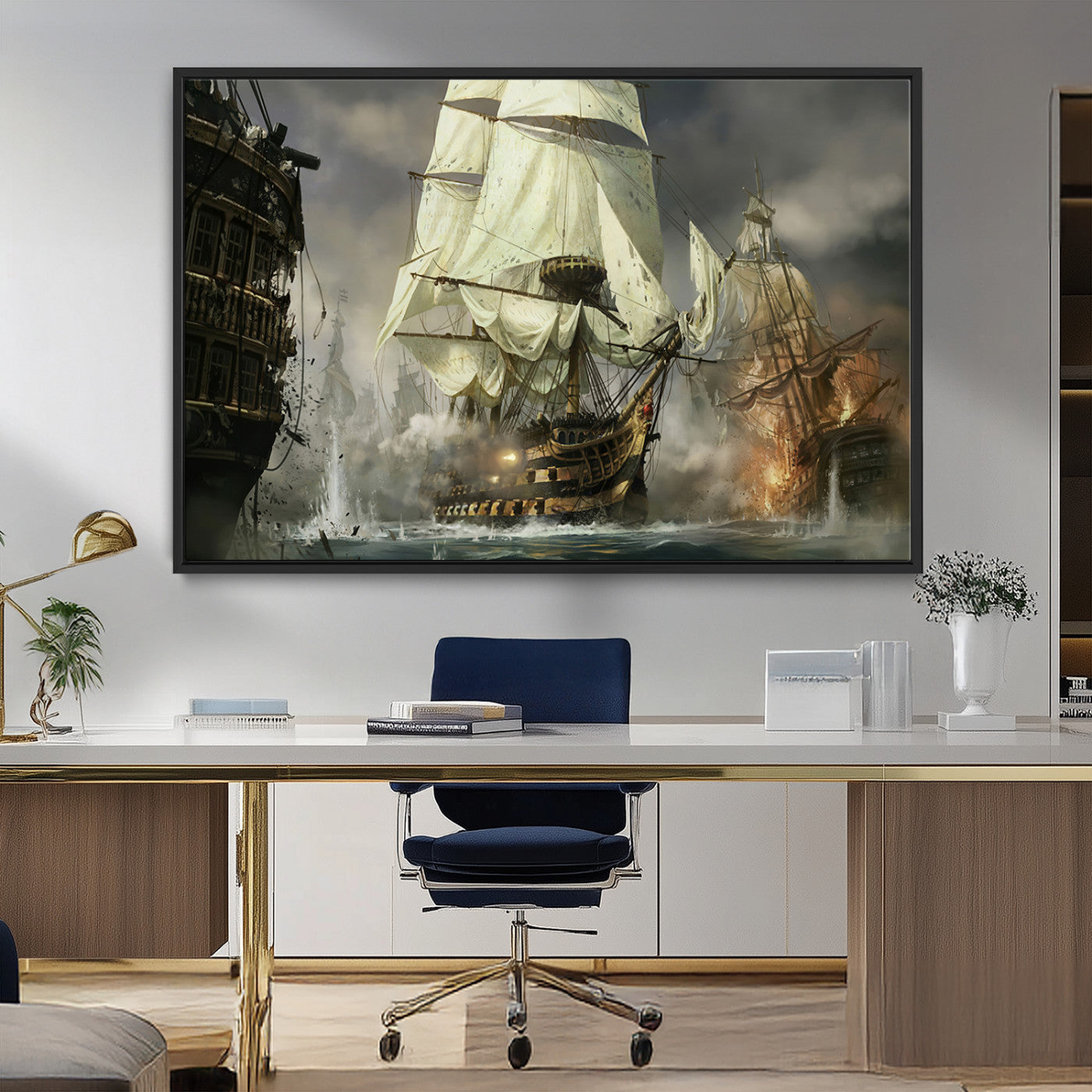MGV-FC-36X24 - Pirate Ship War Wall Art Canvas Print