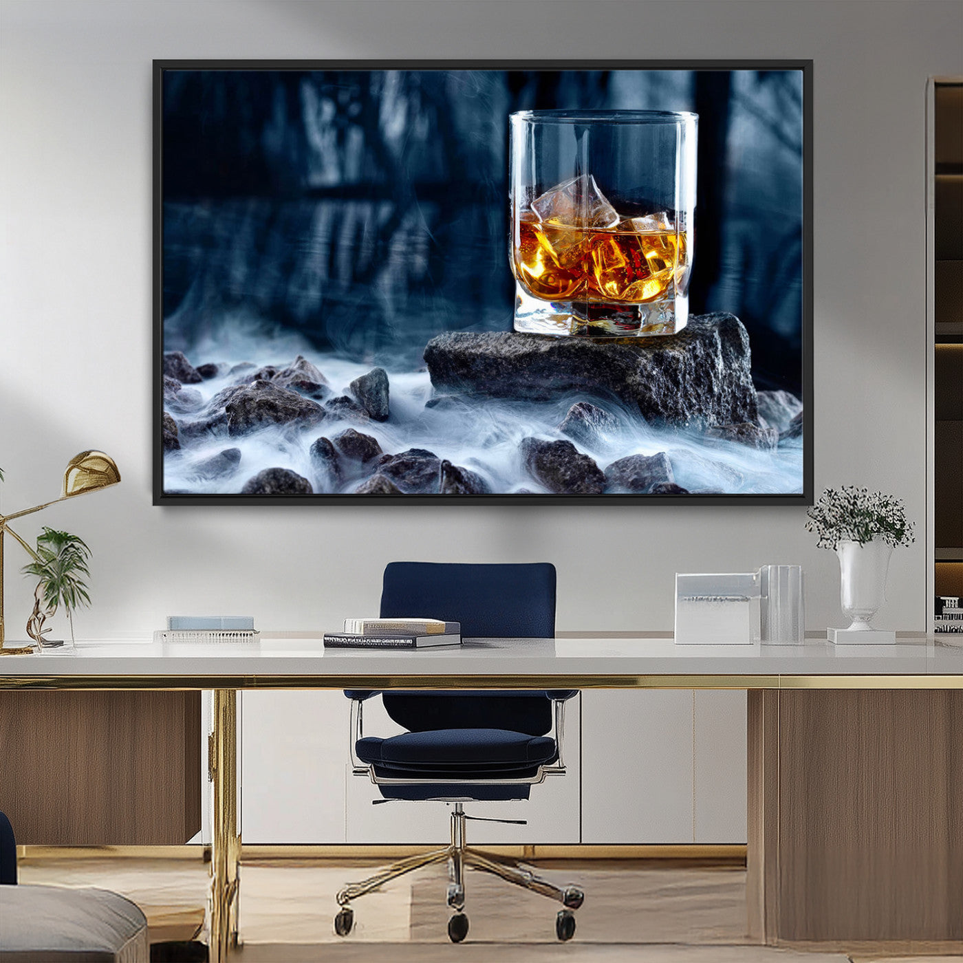 MGV-FC-36X24 - Whiskey Ice Wall Art Canvas Print