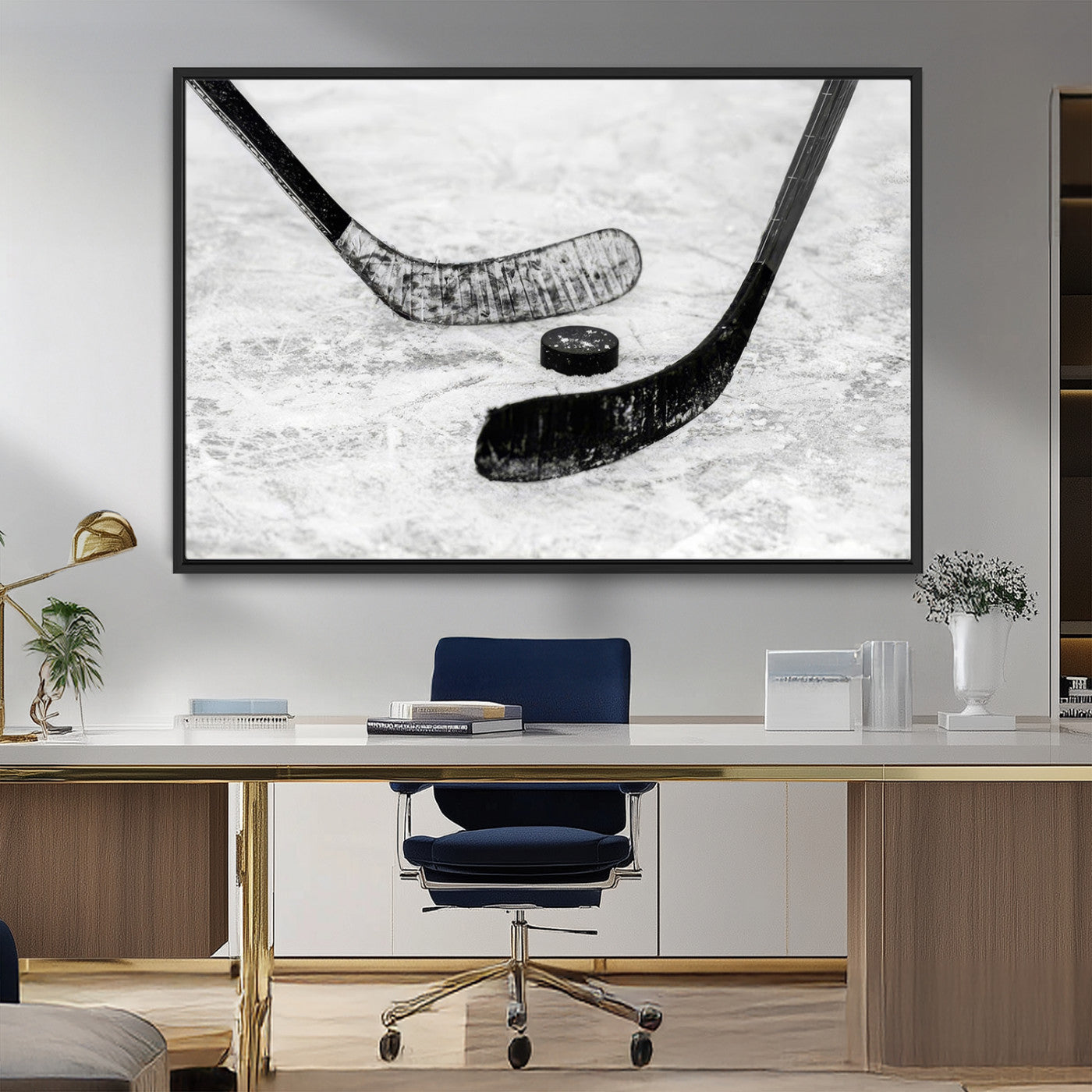 MGV-FC-36X24 - Winter Ice Hockey Sport Canvas Wall Art Print - Hockey Wall Art Print