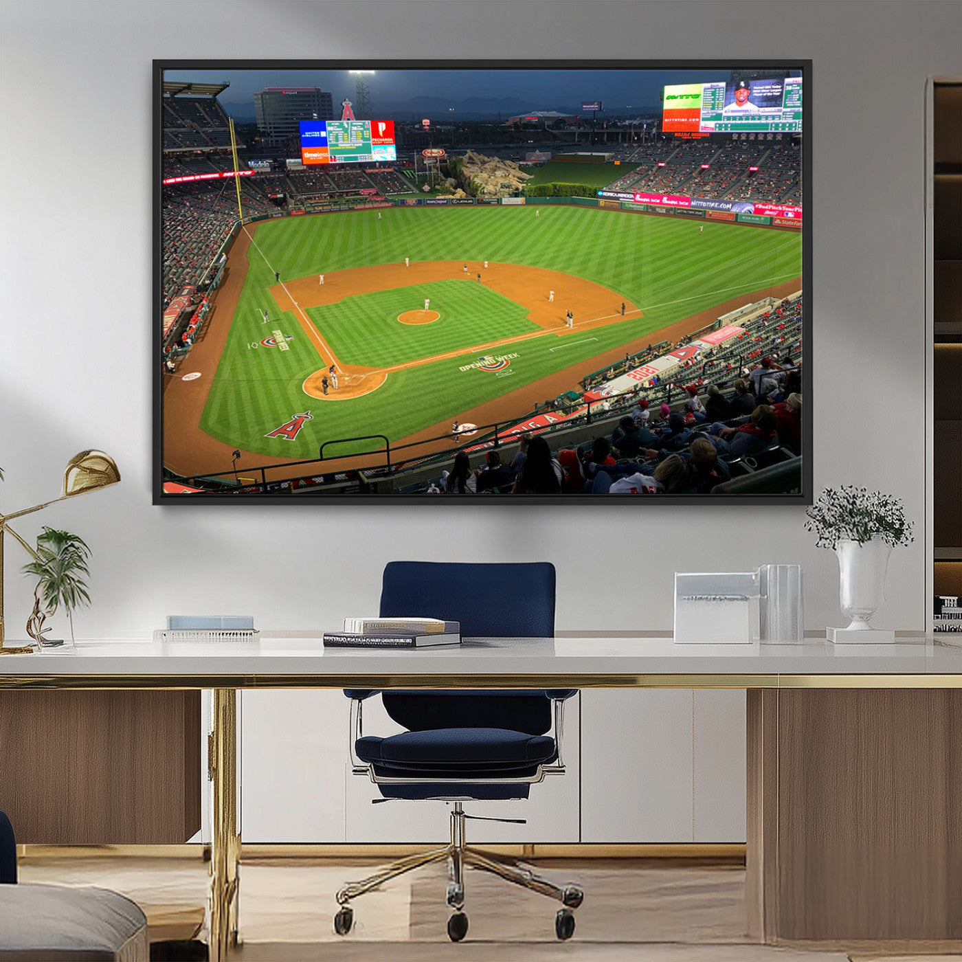 MGV-FC-36X24 - Angel Stadium Aerial View – Los Angeles Angels Baseball Canvas Print, Framed, Ready to Hang