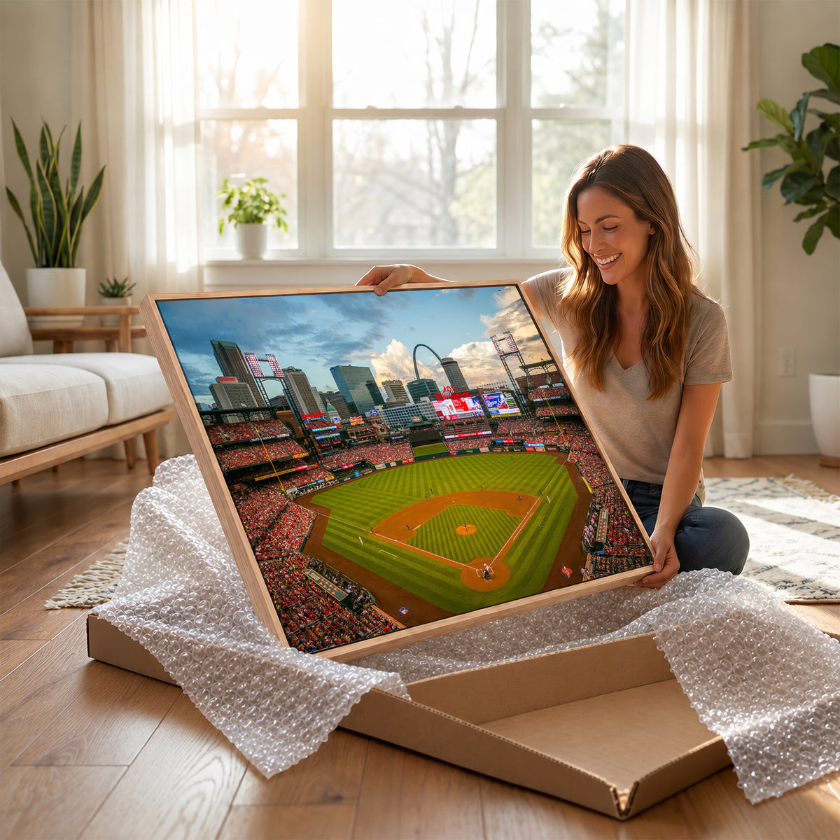 91908-MGV-CV-36X24 - Busch Stadium Wall Art Print | St. Louis Cardinals Baseball