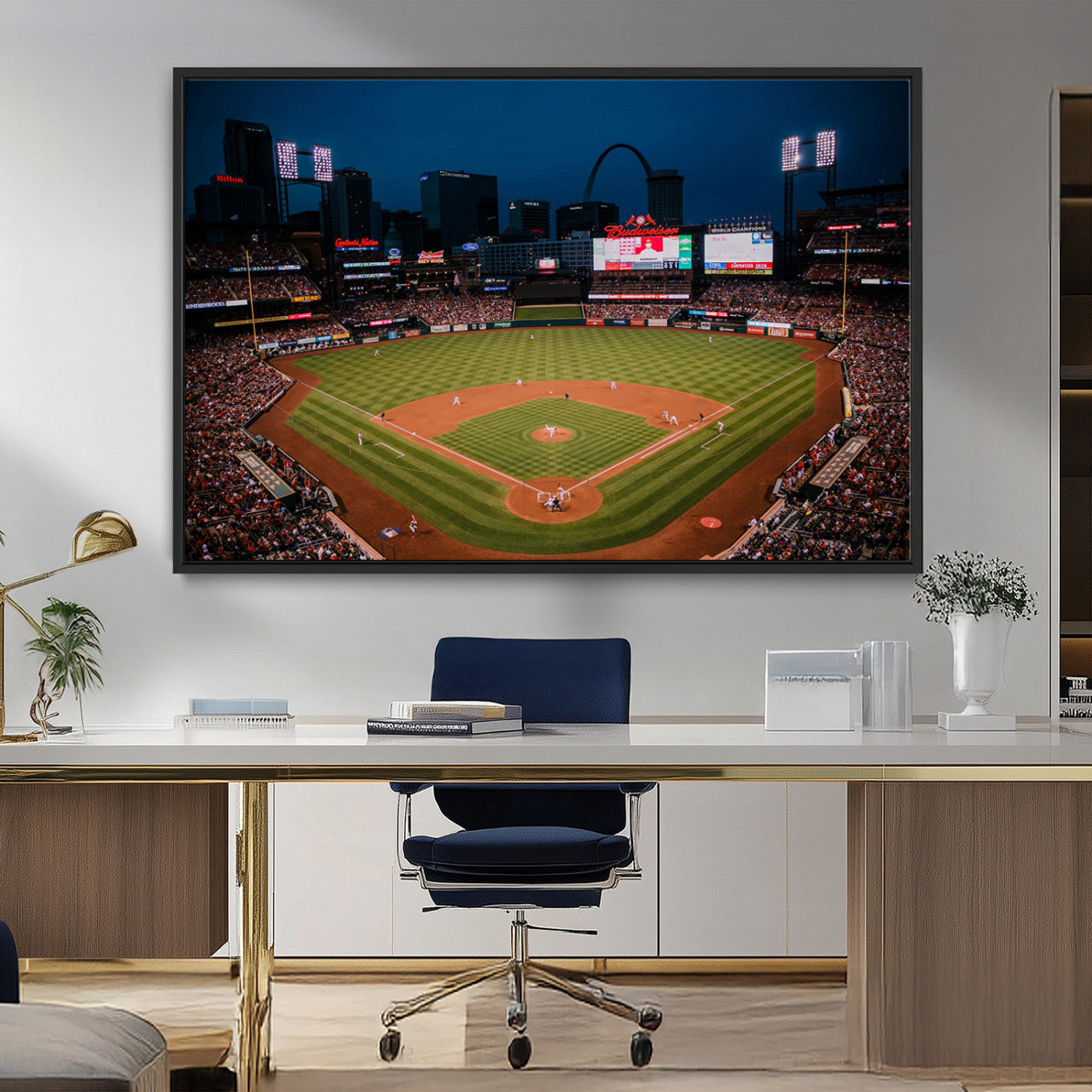 MGV-FC-36X24 - St. Louis Cardinals Baseball Team Print - Busch Stadium Wall Art Canvas Print