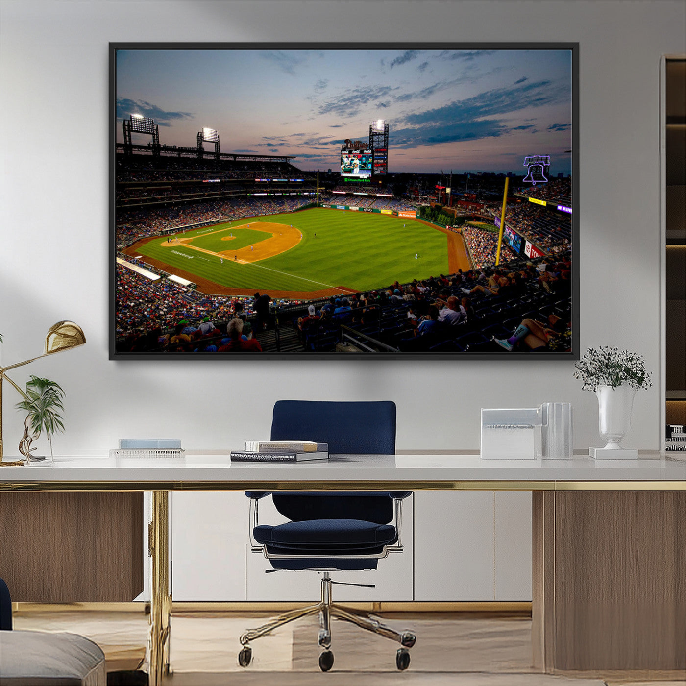 MGV-FC-36X24 - Philadelphia Phillies Baseball Team Print - Citizens Bank Park Stadium Wall Art Canvas Print