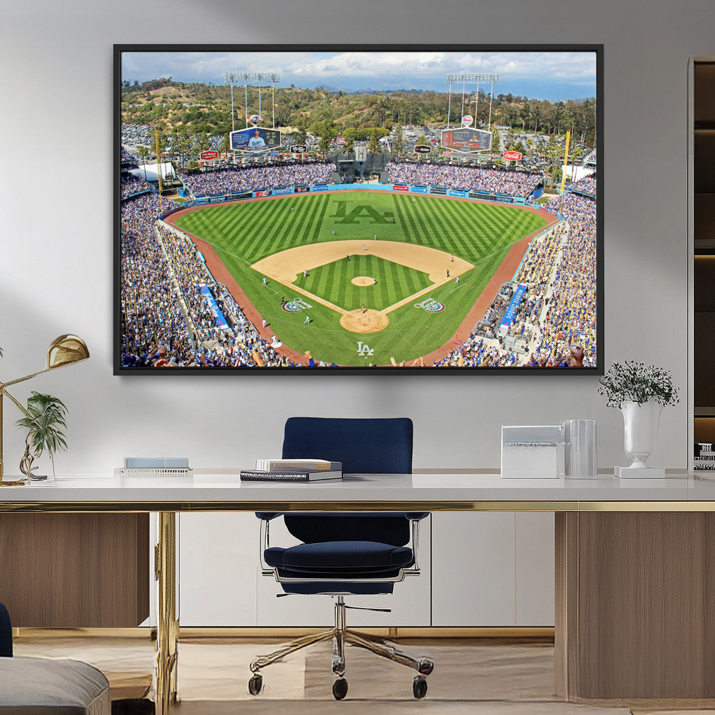 MGV-FC-36X24 - Citi Field Wall Art Print | 3-Panel New York Mets Baseball Stadium Canvas Print | Framed Sports Decor for Living Room, Man Cave, or Office