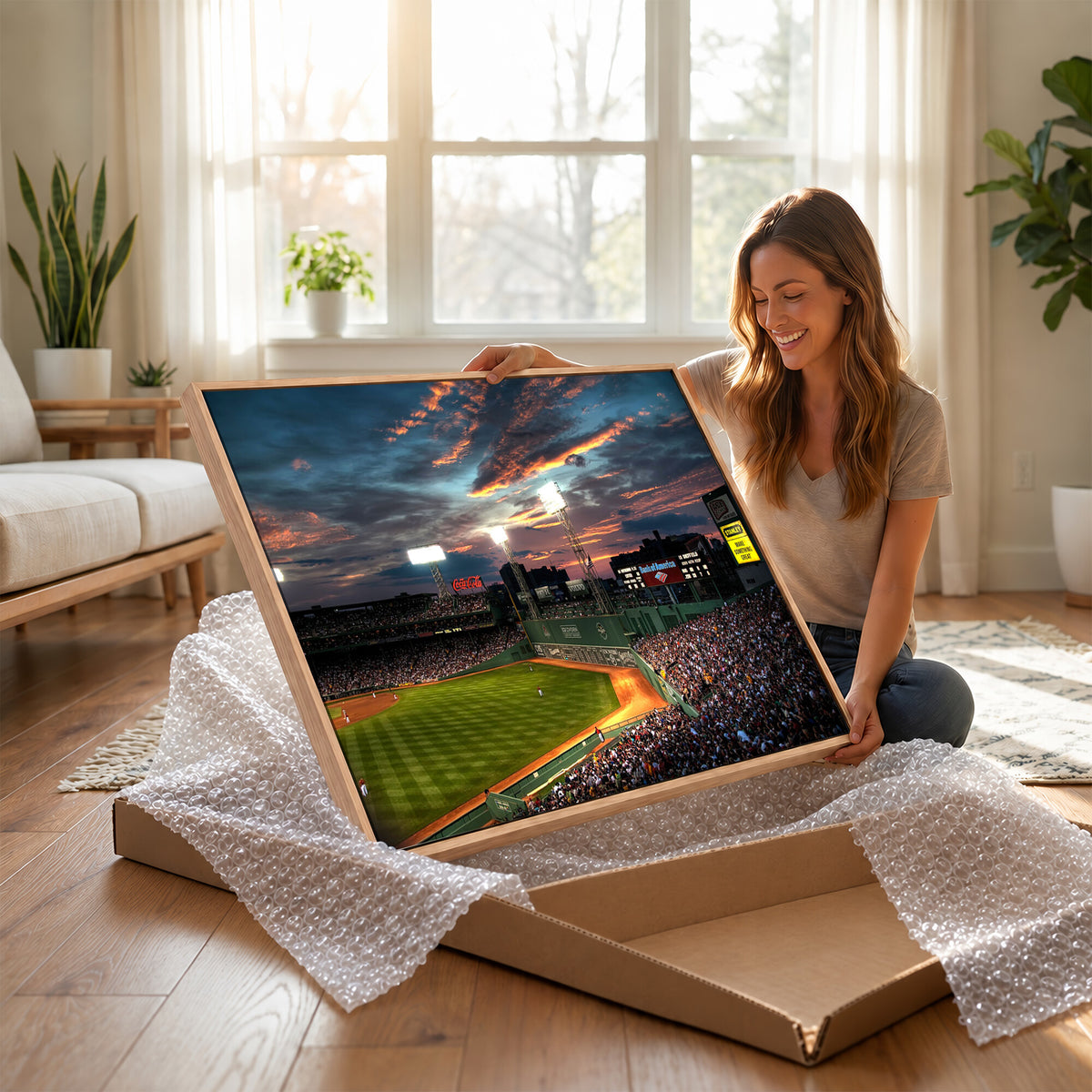 66781-MGV-CV-36X24 - Fenway Park Boston Massachusetts Stadium Wall Art Canvas Print