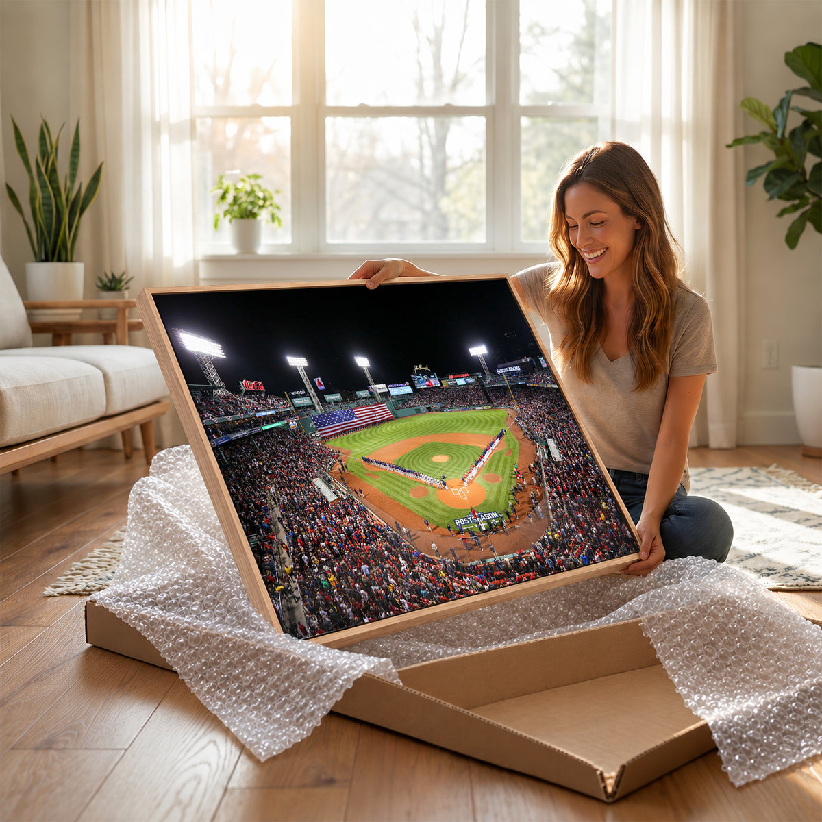 47365-MGV-CV-36X24 - Fenway Park Wall Art Canvas Print | Large Baseball Stadium Canvas for Boston Red Sox Fans