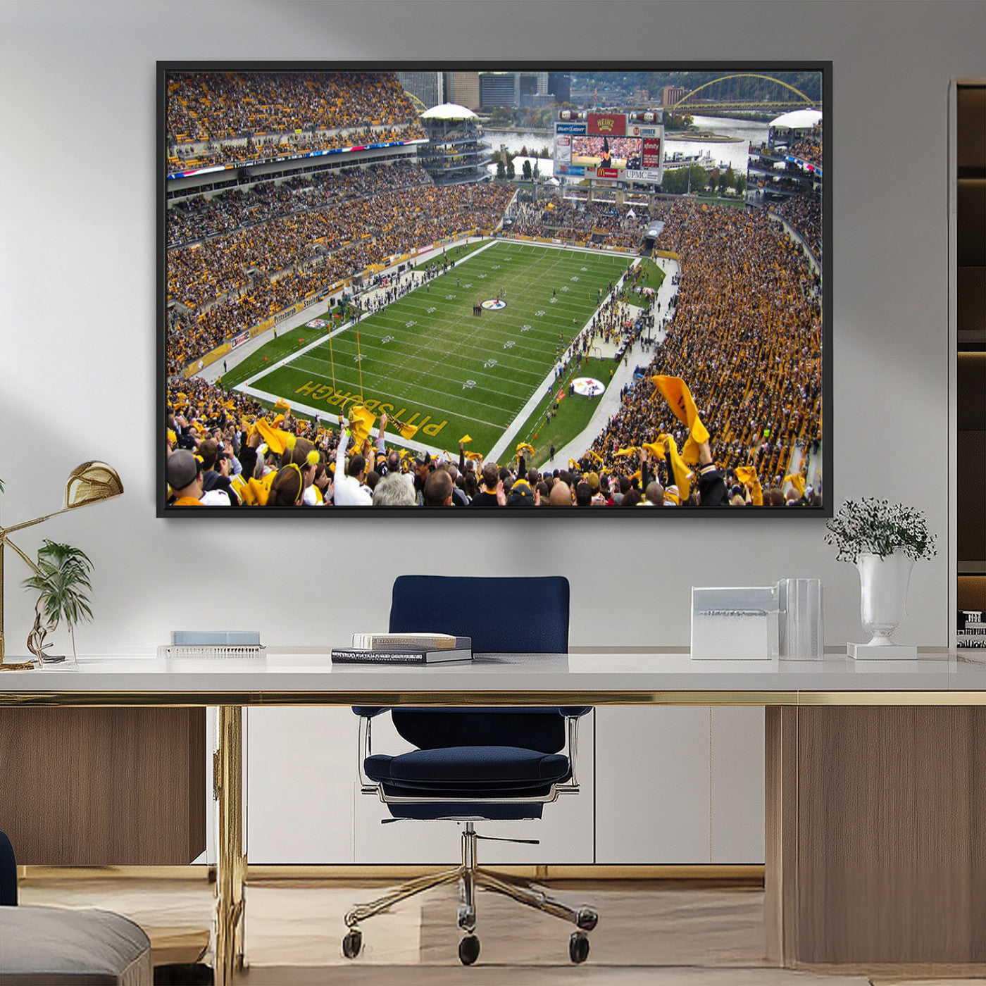 MGV-FC-36X24 - Pittsburgh Steelers Football Team Print - Pittsburgh Heinz Field Stadium Wall Art Canvas Print