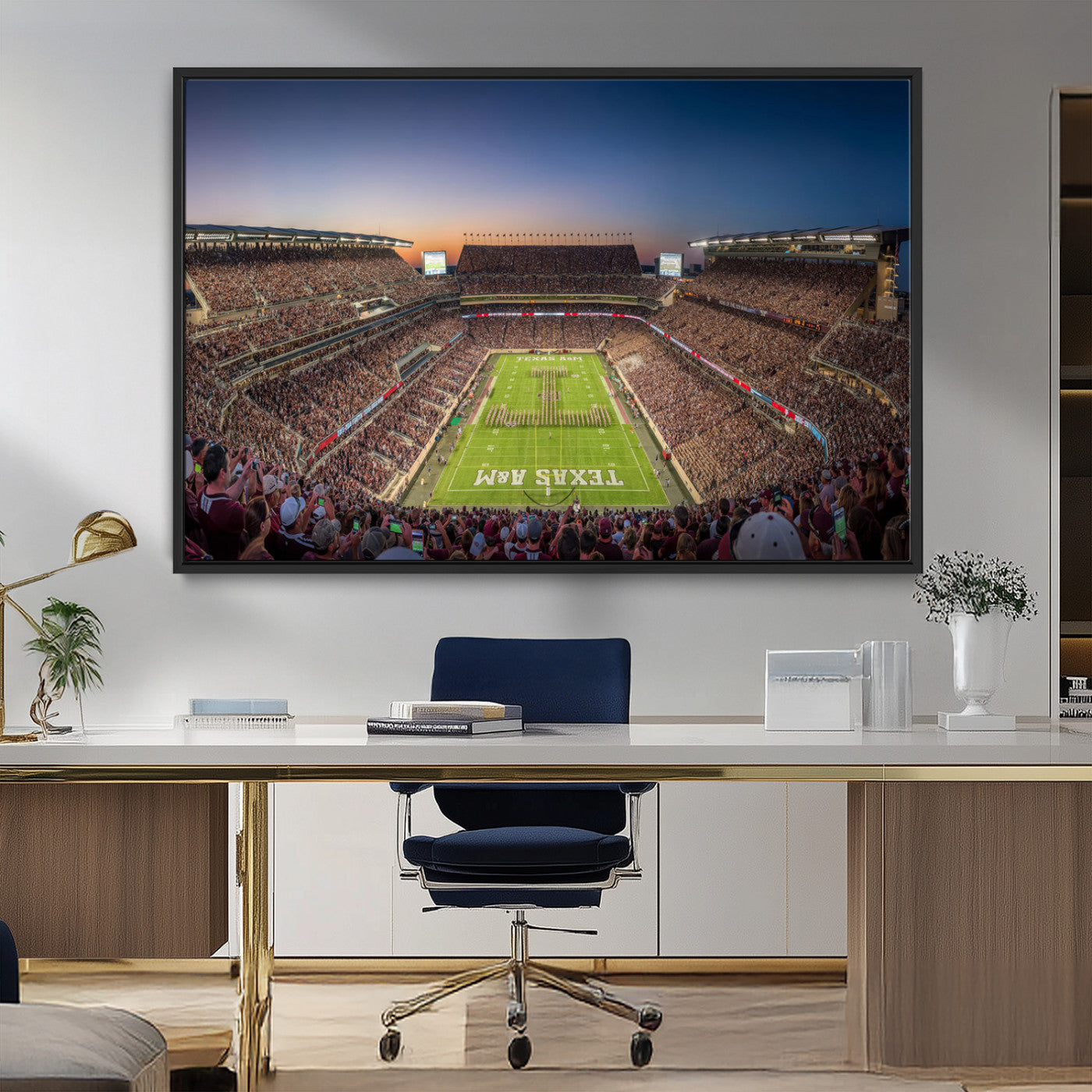 MGV-FC-36X24 - Kyle Field Wall Art Print | Large Texas A&M Aggies Football Canvas Print for Sports Enthusiasts | Framed, Ready-to-Hang Stadium Decor