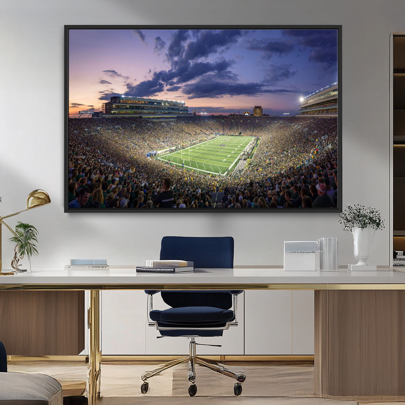 MGV-FC-36X24 - Notre Dame Fighting Irish Football Team Print - Notre Dame Stadium Wall Art Canvas Print