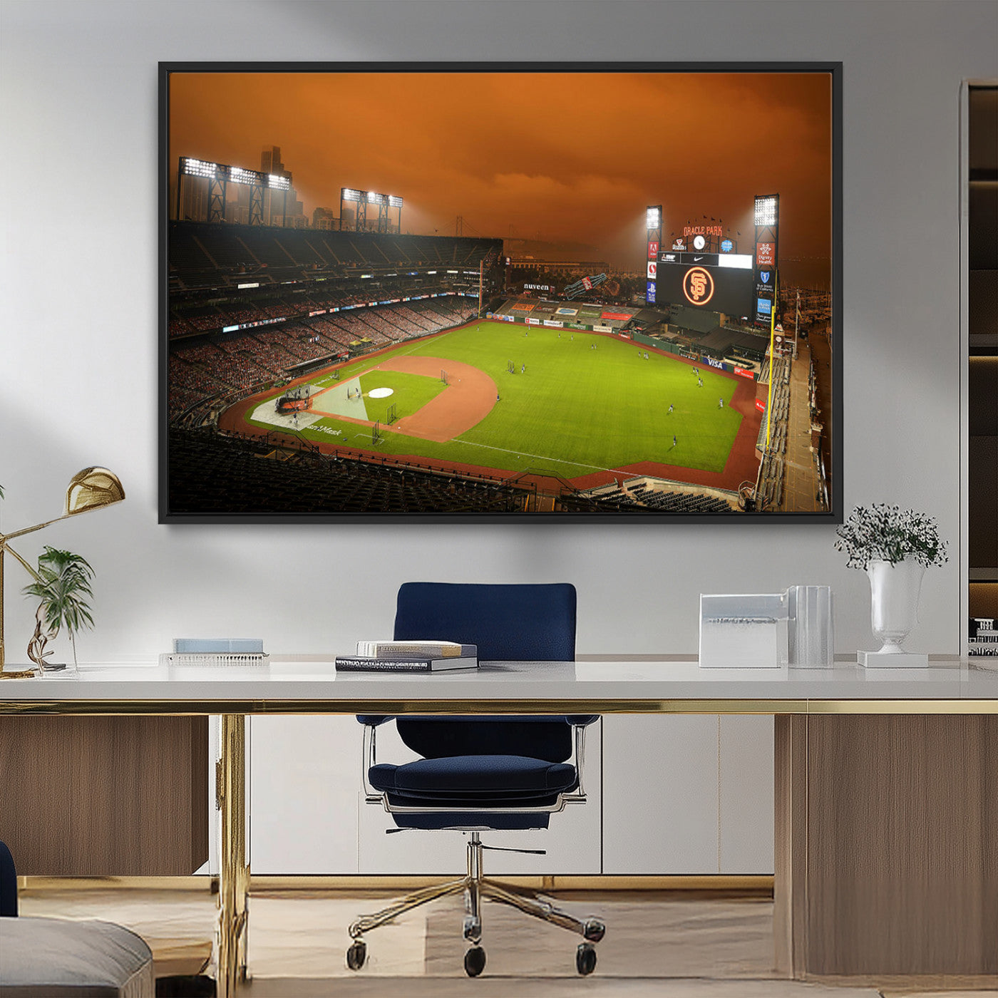 MGV-FC-36X24 - San Francisco Giants Baseball Team Print - Oracle Park Stadium Wall Art Canvas Print