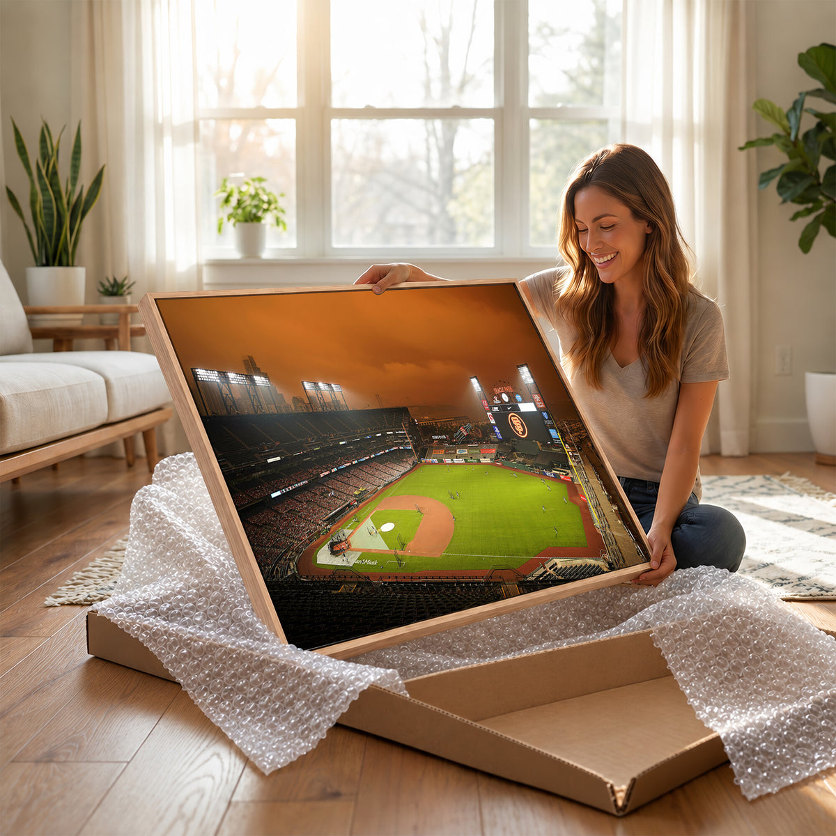31315-MGV-CV-36X24 - San Francisco Giants Baseball Team Print, Oracle Park Stadium Wall Art Canvas Print