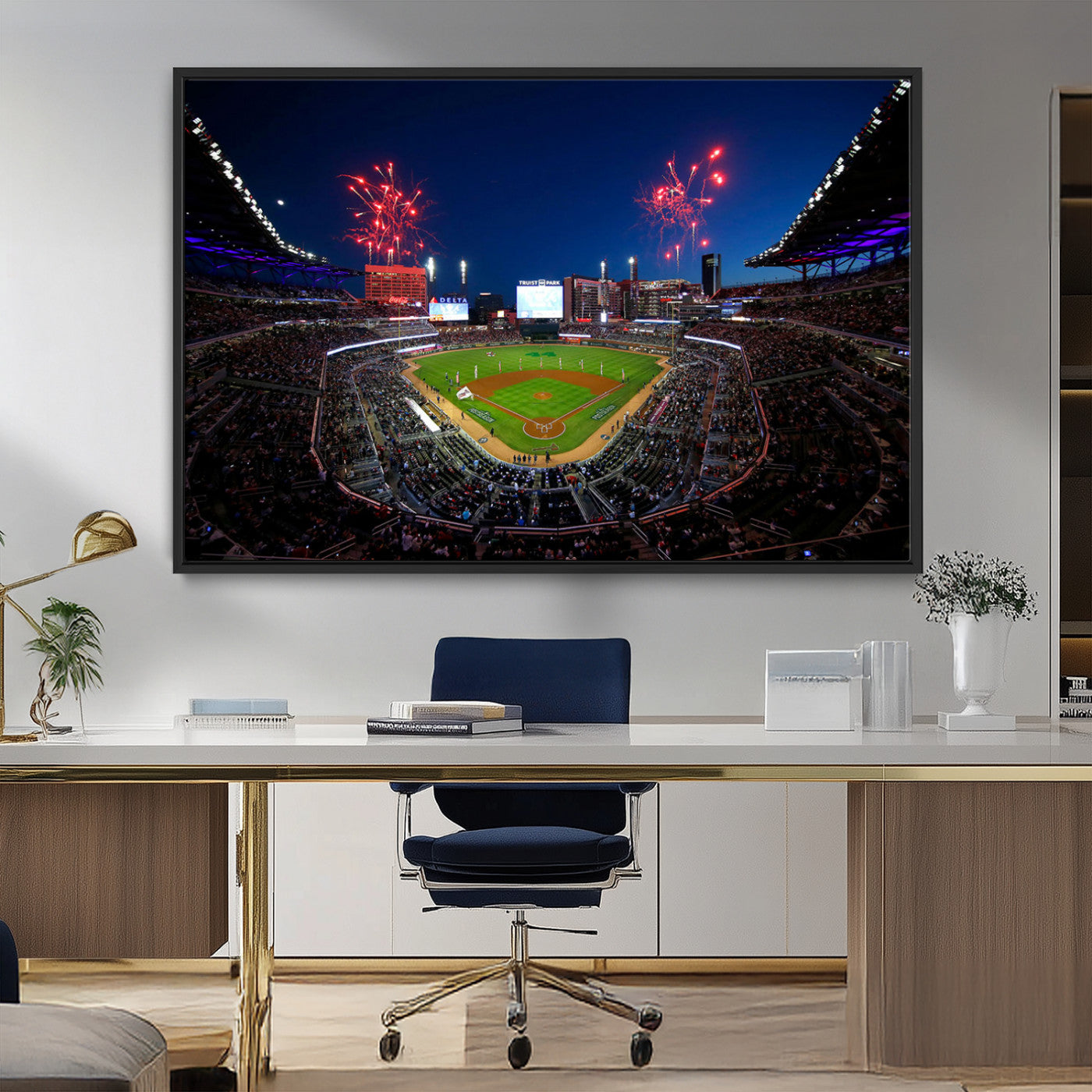 MGV-FC-36X24 - Truist Park Atlanta Braves Baseball Stadium Wall Art Print | Large 3-Panel Canvas Print for Sports