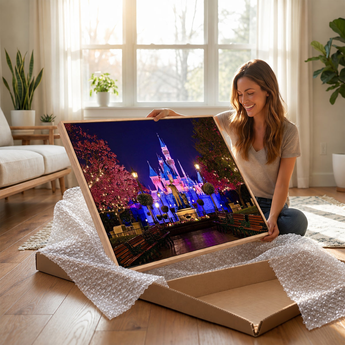 79435-MGV-CV-24X16 - Castle Large Wall Art, Disney Magic Kingdom Kids Room Decor and Christmas Gift