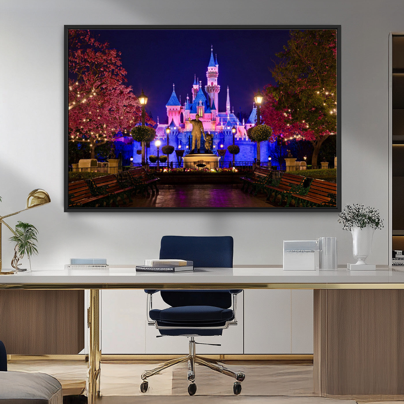 MGV-FC-36X24 - Castle Large Wall Art Disney Magic Kingdom Kids Room Decor - Disney World Christmas Home Decor Child