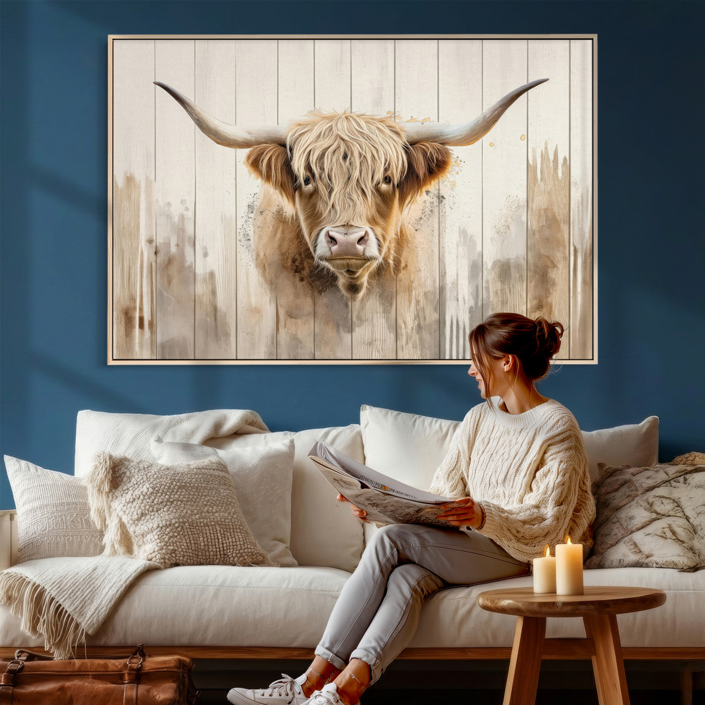 83059-MGV-CV-36X24 - Vibrant Autumn Landscape Canvas Wall Art - Fall Foliage and Mountain View Print for Home, Farmhouse, and Cozy Cabin Decor, Ready to Hang