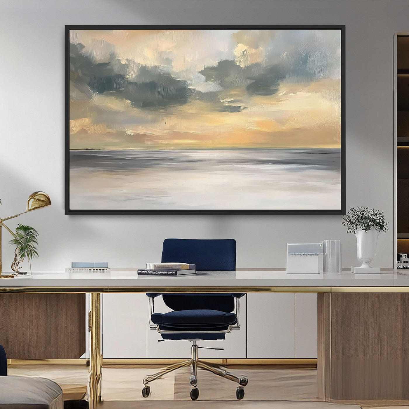MGV-FC-36X24 - Modern Coastal Artwork with Vibrant Abstract Ocean Waves Wall Art Canvas Print for Contemporary