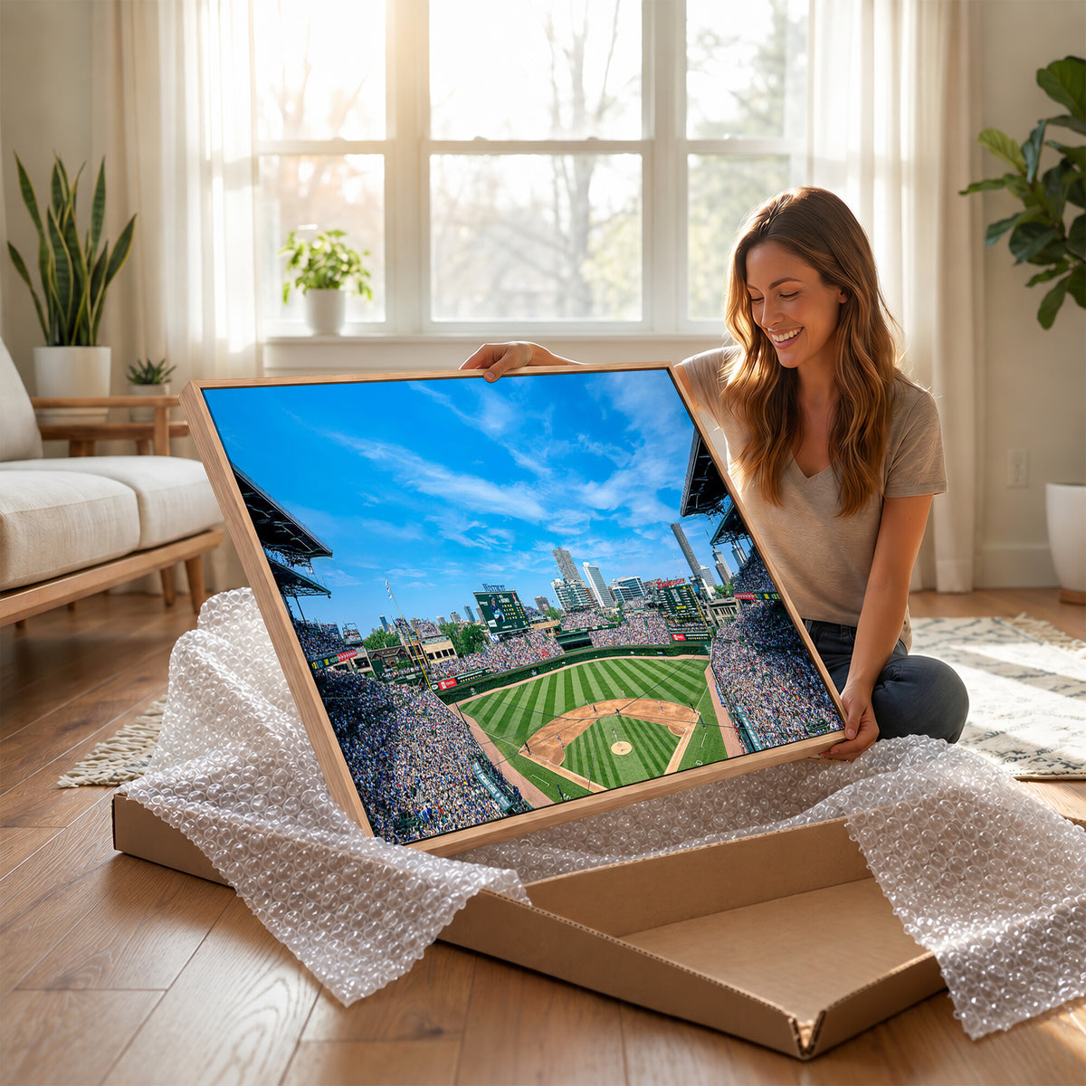 32373-MGV-CV-36X24 - Wrigley Field Chicago Cubs Panoramic Art Multi-Piece Canvas