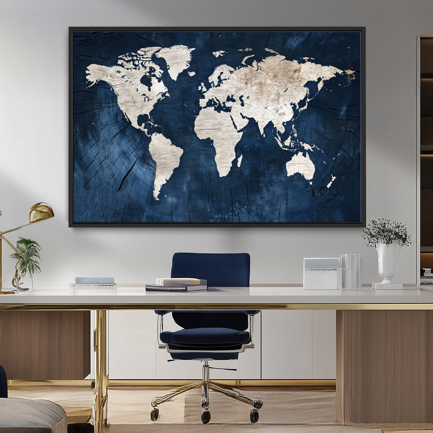 MGV-FC-36X24 - Push Pin World Map Canvas Print – Framed Wall Art for Couples to Track Their Travels – Anniversary