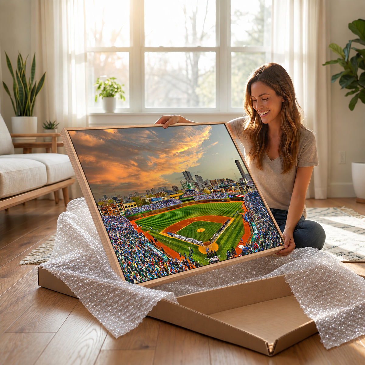 45635-MGV-CV-36X24 - Chicago Wrigley Field Wall Art Canvas Print