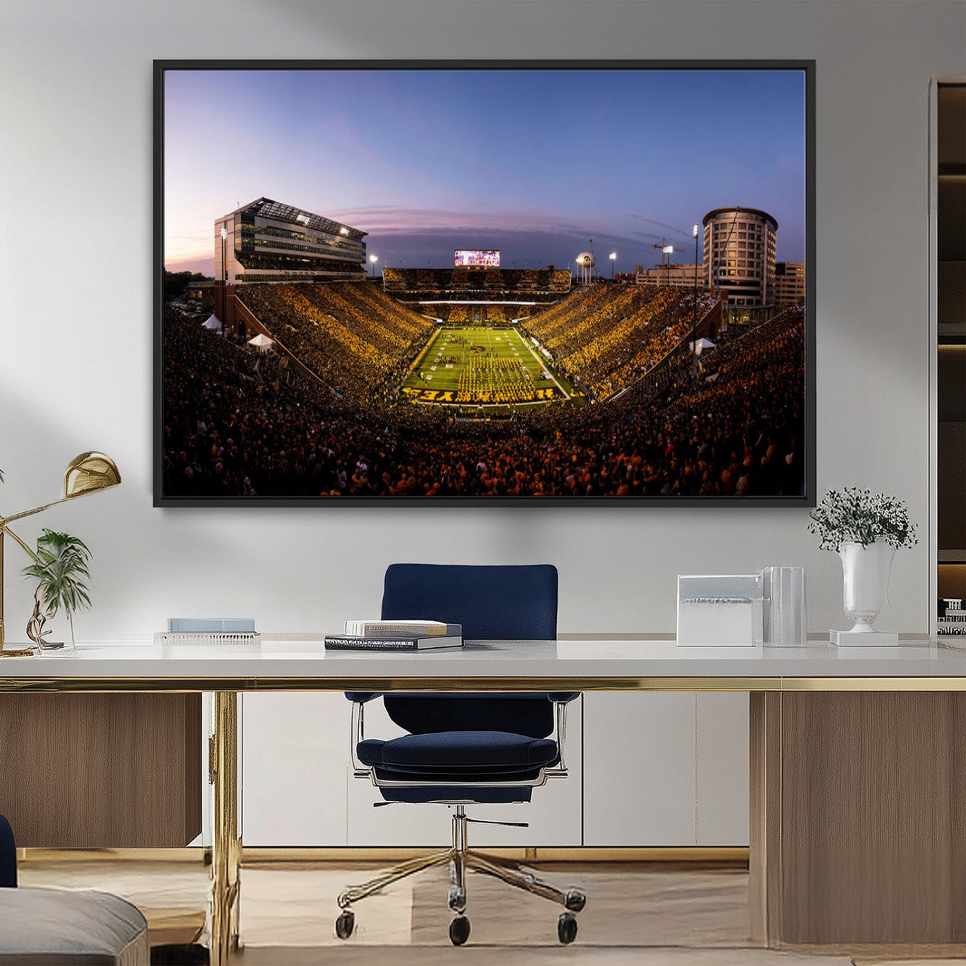 MGV-FC-36X24 - Iowa Hawkeyes Kinnick Stadium Wall Art Canvas Print, Framed Iowa Hawkeyes Kinnick Stadium Canvas