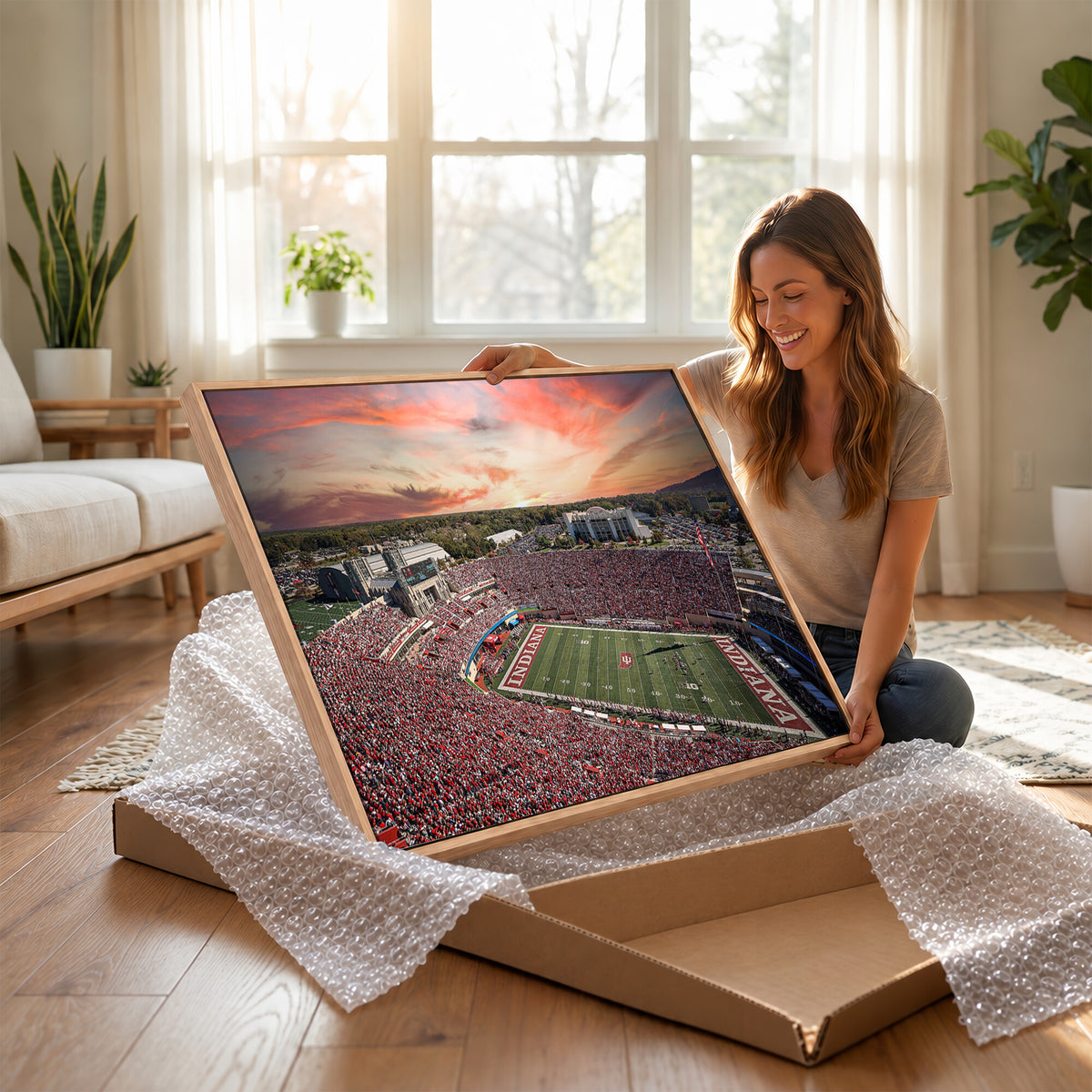 51135-MGV-CV-36X24 - Indiana Memorial Stadium Wall Art Canvas Print