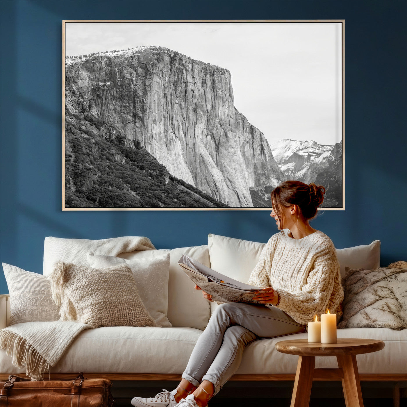 39393420-MGV-CV-36X24 - El Capitan Yosemite Mountain Wall Art – Yosemite Cliff Canvas Print, Rugged Terrain and Timeless Wilderness Decor for Office, Living Room or Cabin