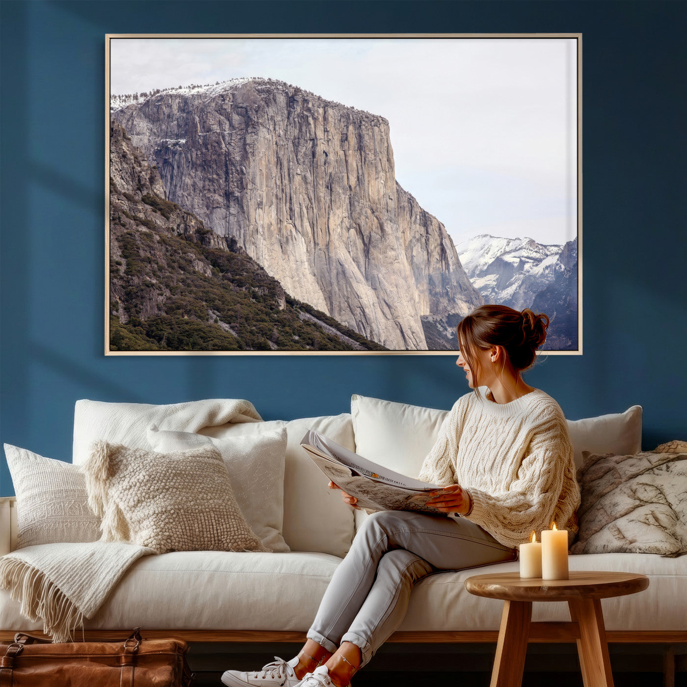 74506434-MGV-CV-36X24 - El Capitan Yosemite Mountain Wall Art – Yosemite Cliff Canvas Print, Rugged Terrain and Timeless Wilderness Decor for Office, Living Room or Cabin