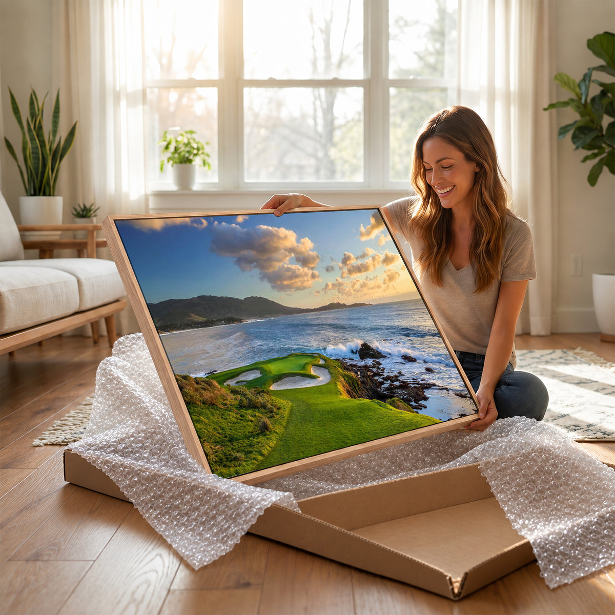 50107048-MGV-CV-36X24 - Pebble Beach Golf Links Wall Art Canvas Print