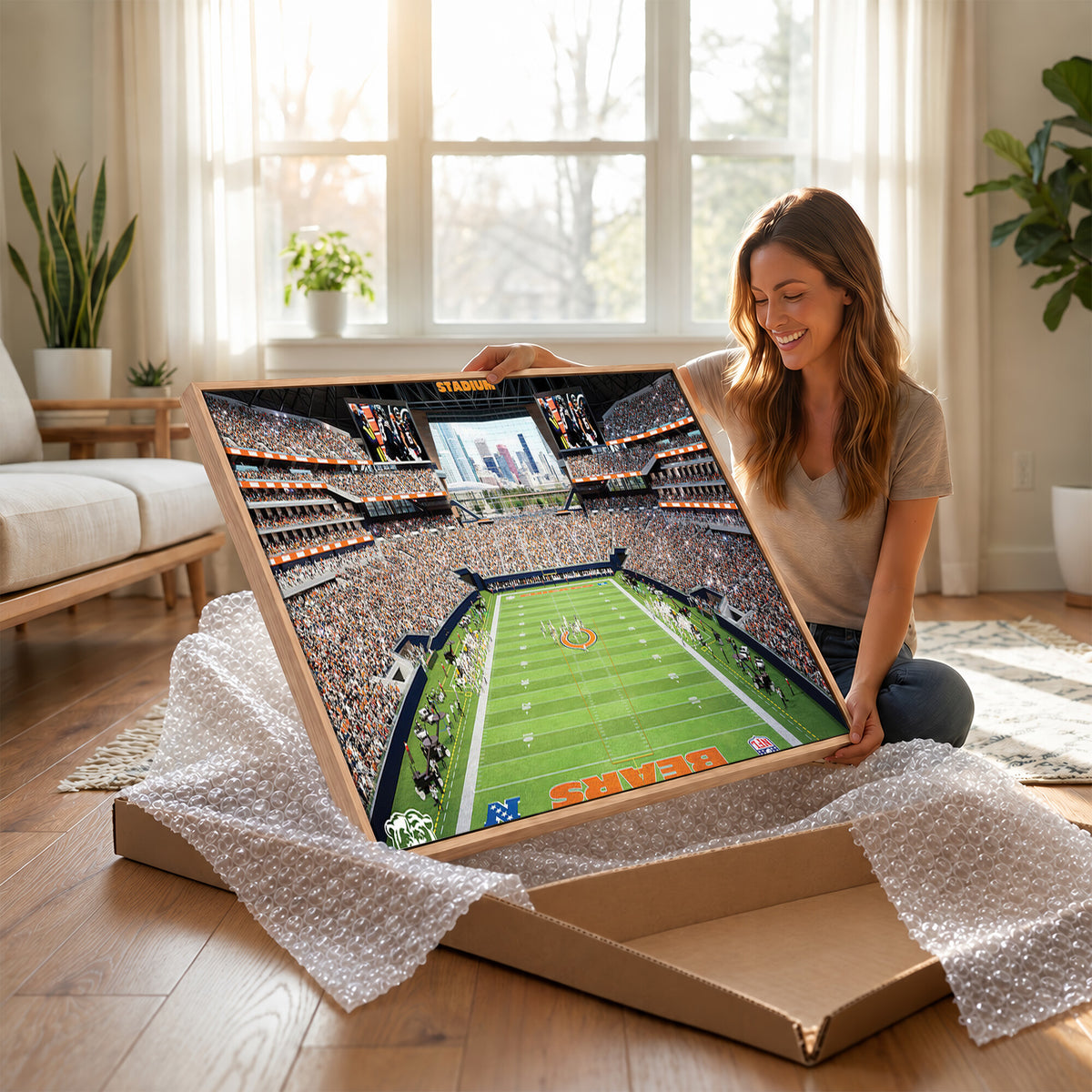 76935553-PAN-FL-20X10 - Chicago Bears Soldiers Field Wall Art Canvas Print, Home Office Wall Decor