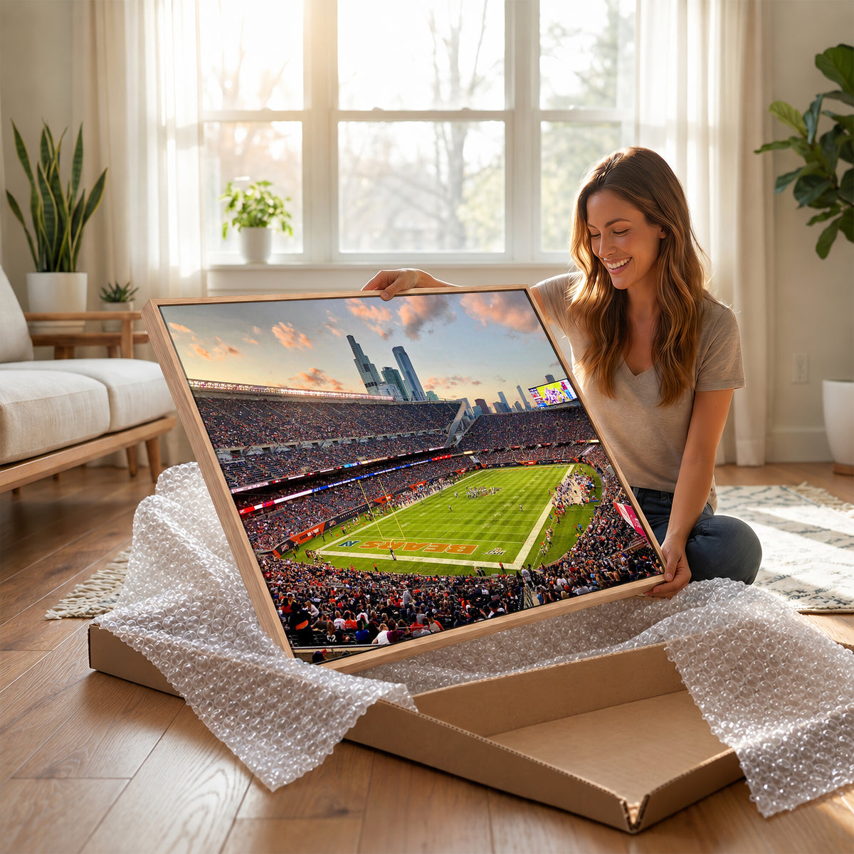 55377093-PAN-FL-20X10 - Chicago Bears Soldiers Field Wall Art Canvas Print, Man Cave Wall Decor