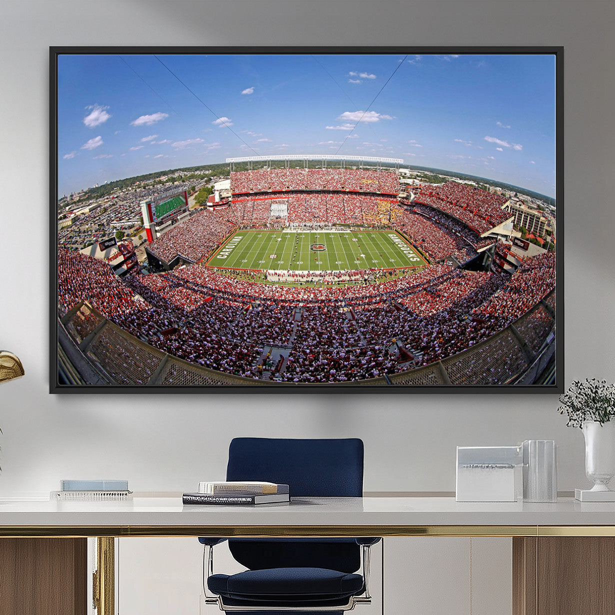 29492070-MGV-FC-36X24 - William Brice Stadium Wall Art Canvas Print – Stadium Crowd Sports Field Outdoor Event Football Game Artwork for Home Office