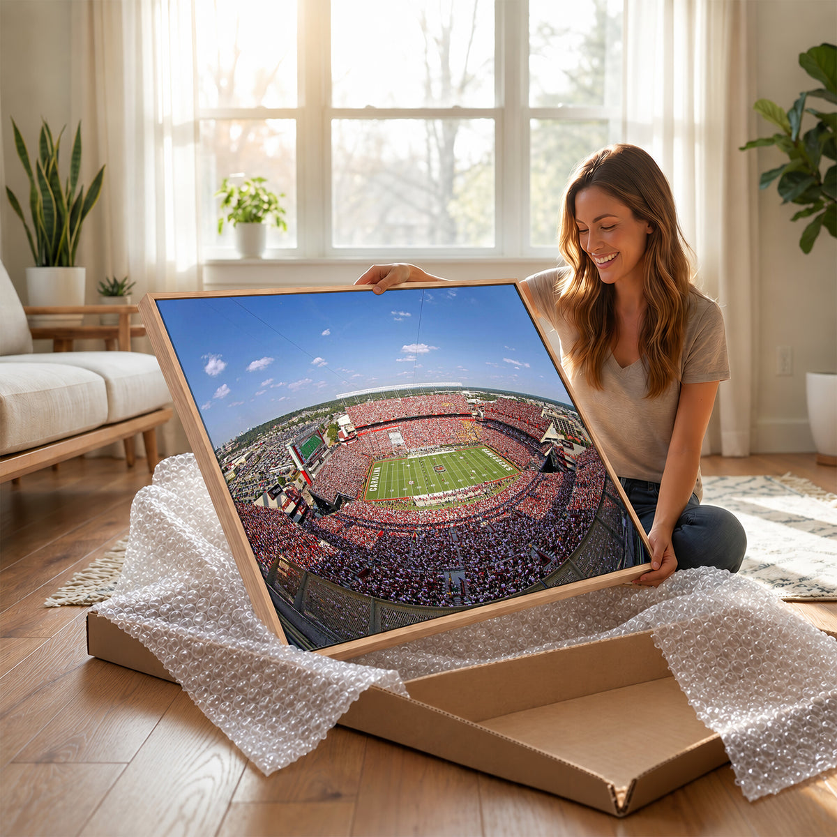 29492070-MGV-CV-36X24 - William Brice Stadium Wall Art Canvas Print, Stadium Crowd on Football Game Day