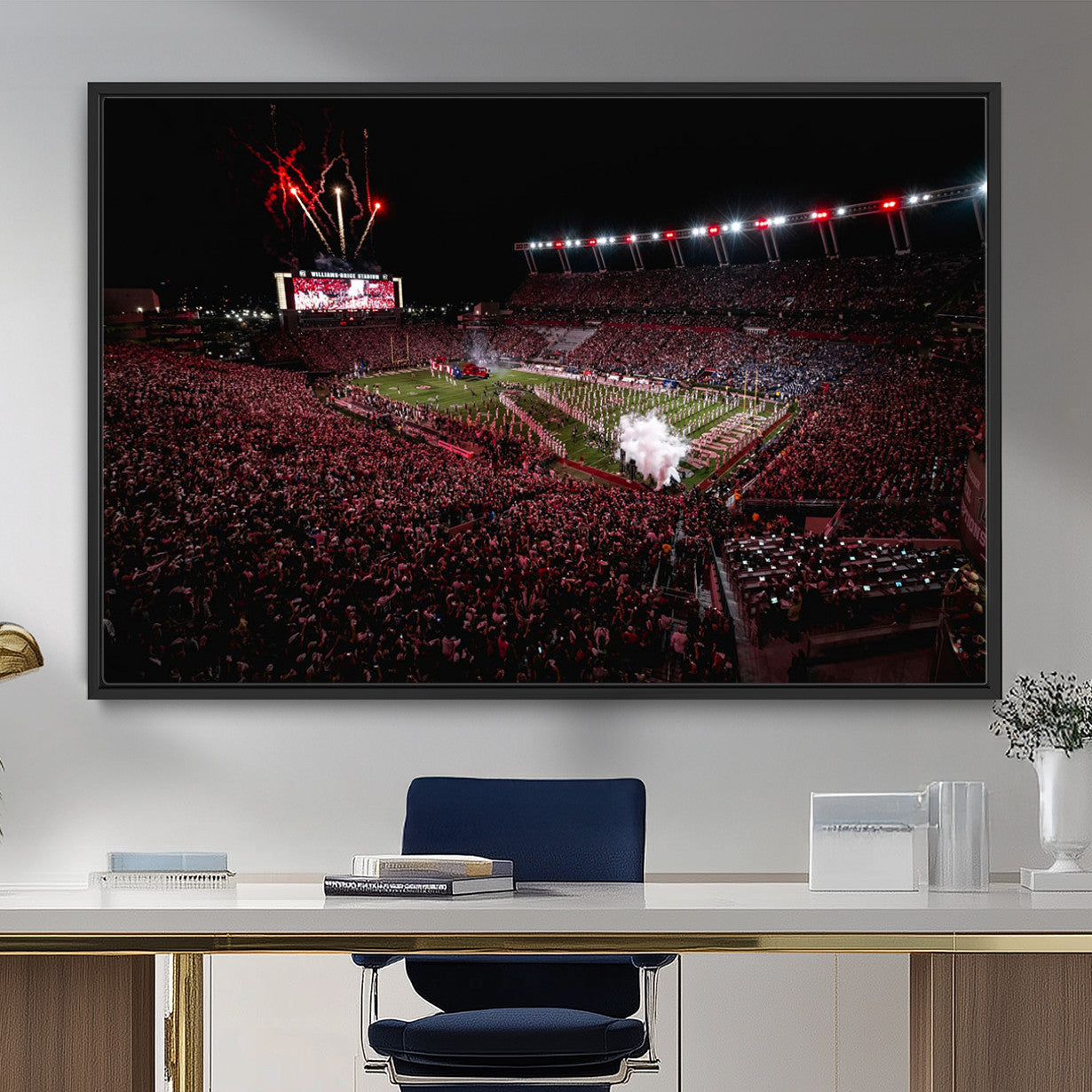 60690191-MGV-FC-36X24 - William Brice Stadium Wall Art Print – Baseball Game Room Artwork Print for Basement Dorm, Home, Office