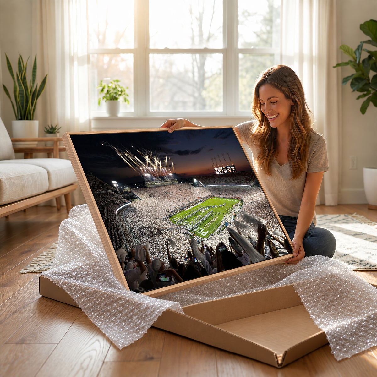 26666-MGV-CV-36X24 - Penn State Stadium Wall Art Canvas Print, White Out