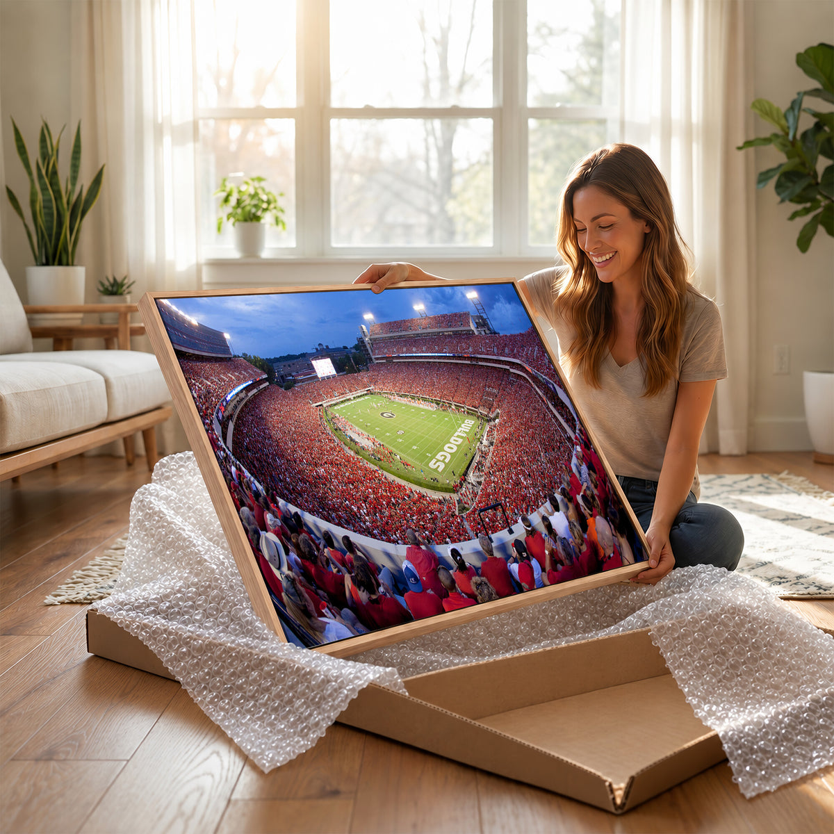 10244378-MGV-CV-36X24 - Dooley Stadium Wall Art, Sports Arena Canvas Print, Dooley Field, Home Bar Wall Decor