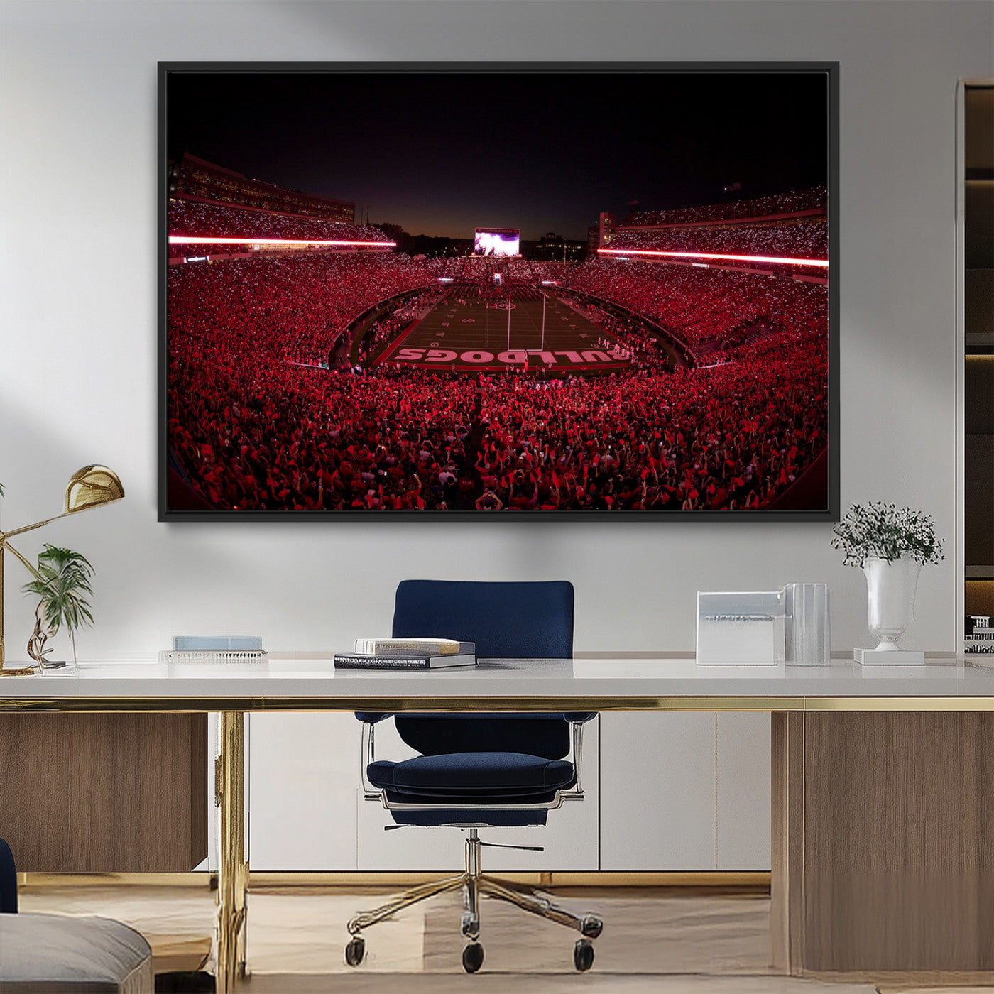 Dooley Stadium Wall Art Print, Sports Arena Canvas Wall Art, Dooley Field at Sanford Stadium Canvas Print, Modern Athletic Field Art Printing