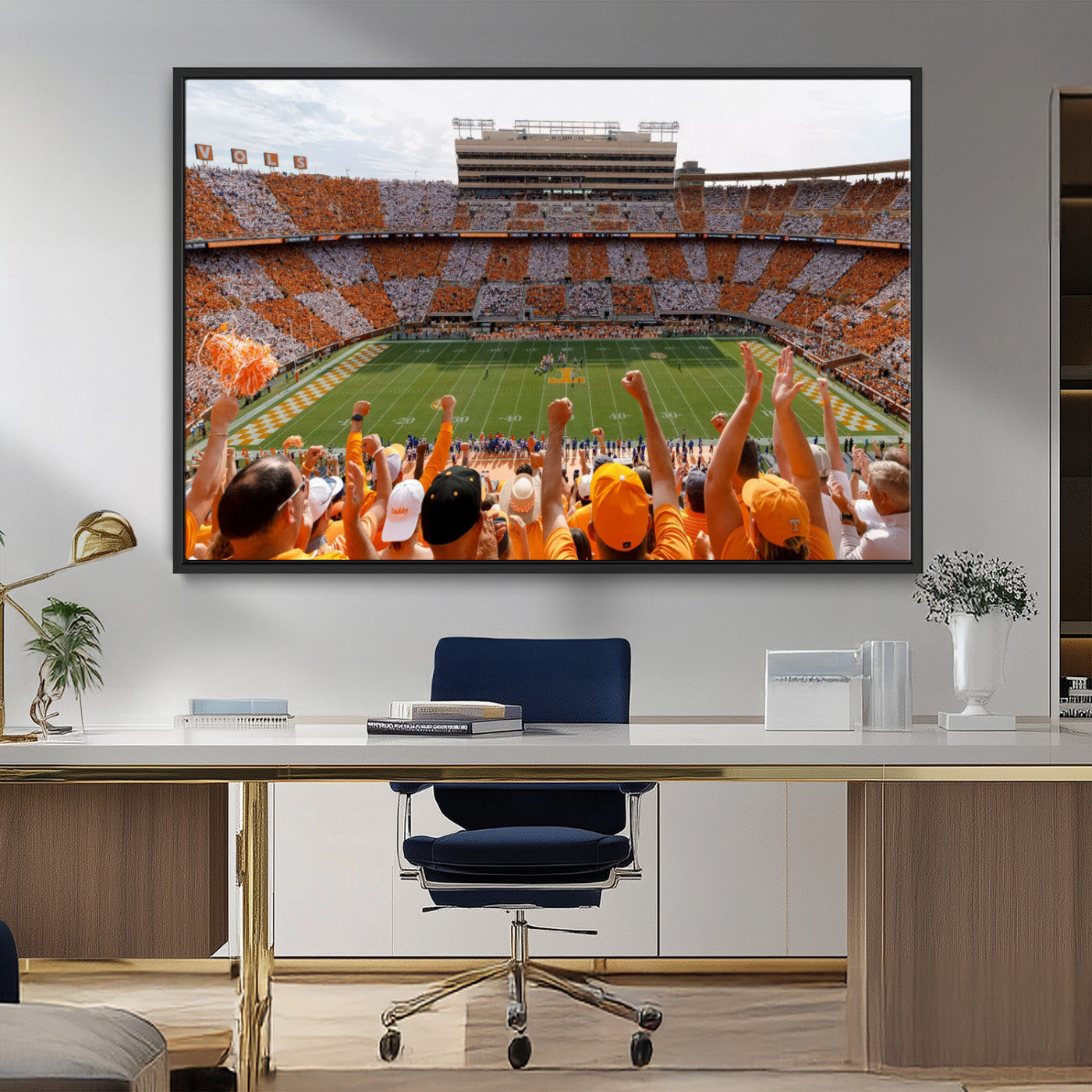 76011417-MGV-CV-36X24-Tennessee Neyland Stadium Wall Art Print, Sports Arena Canvas Wall Art, Panoramic Stadium Canvas Print, Modern Athletic Field Art Printing