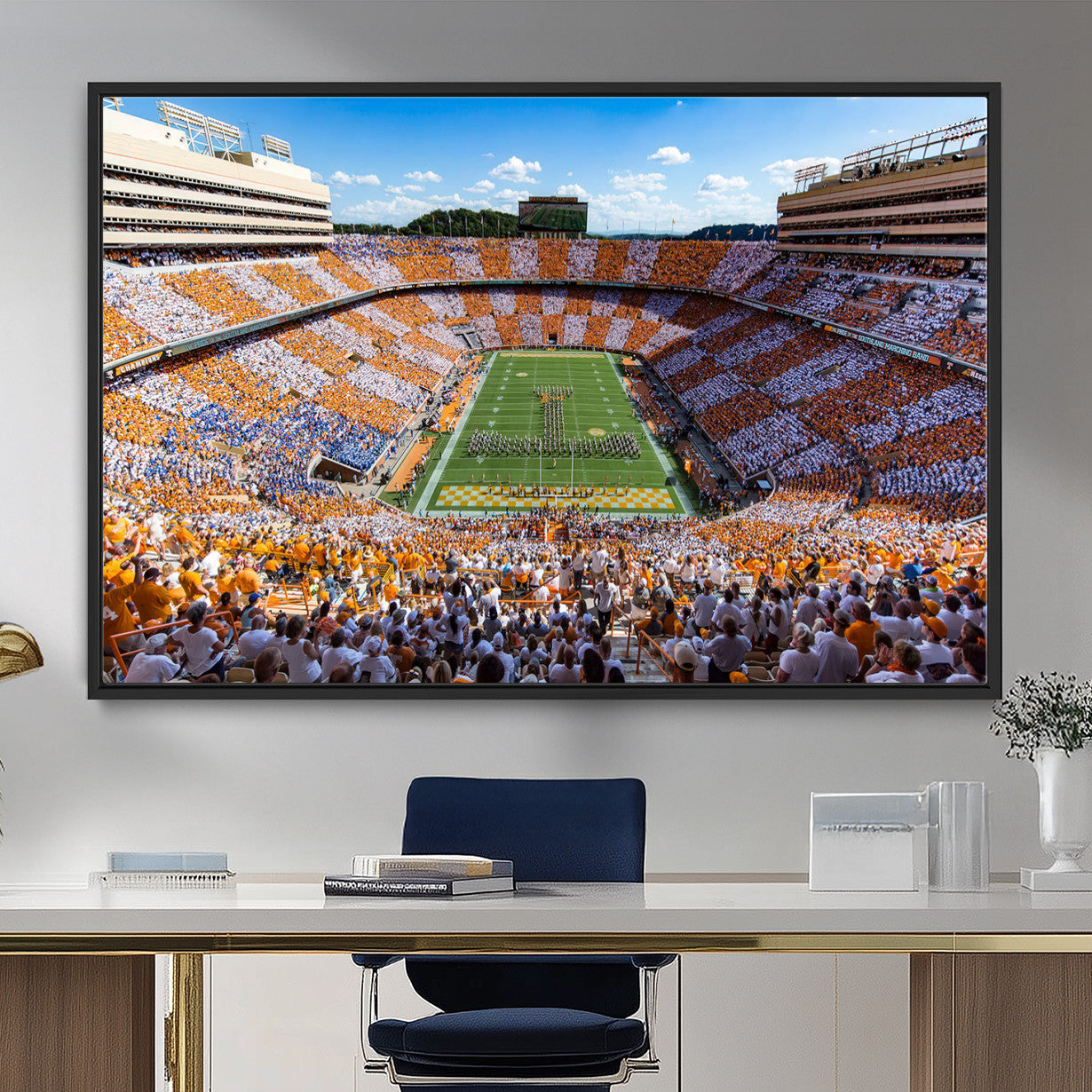 77097951-MGV-FC-36X24 - Tennessee Neyland Stadium Wall Art, Sports Arena Canvas Print, Panoramic Stadium Canvas Artwork for Home, Office