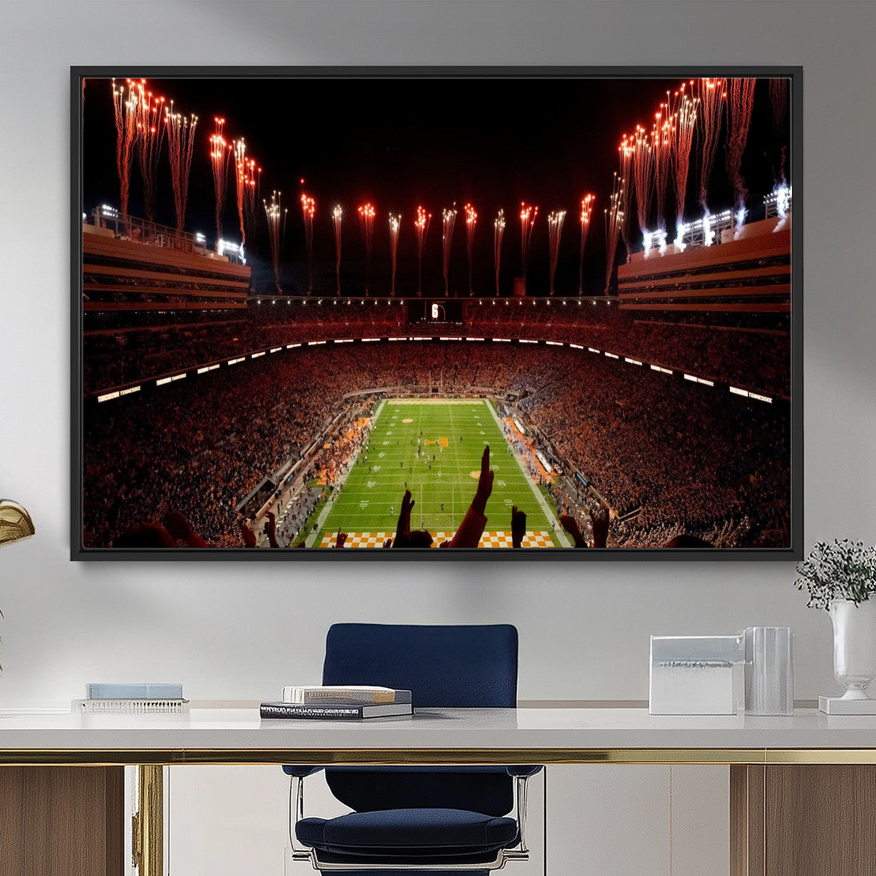 73358115-MGV-FC-36X24 - Tennessee Neyland Stadium Wall Art, Sports Arena Canvas Print, Panoramic Stadium Canvas Artwork for Home, Office