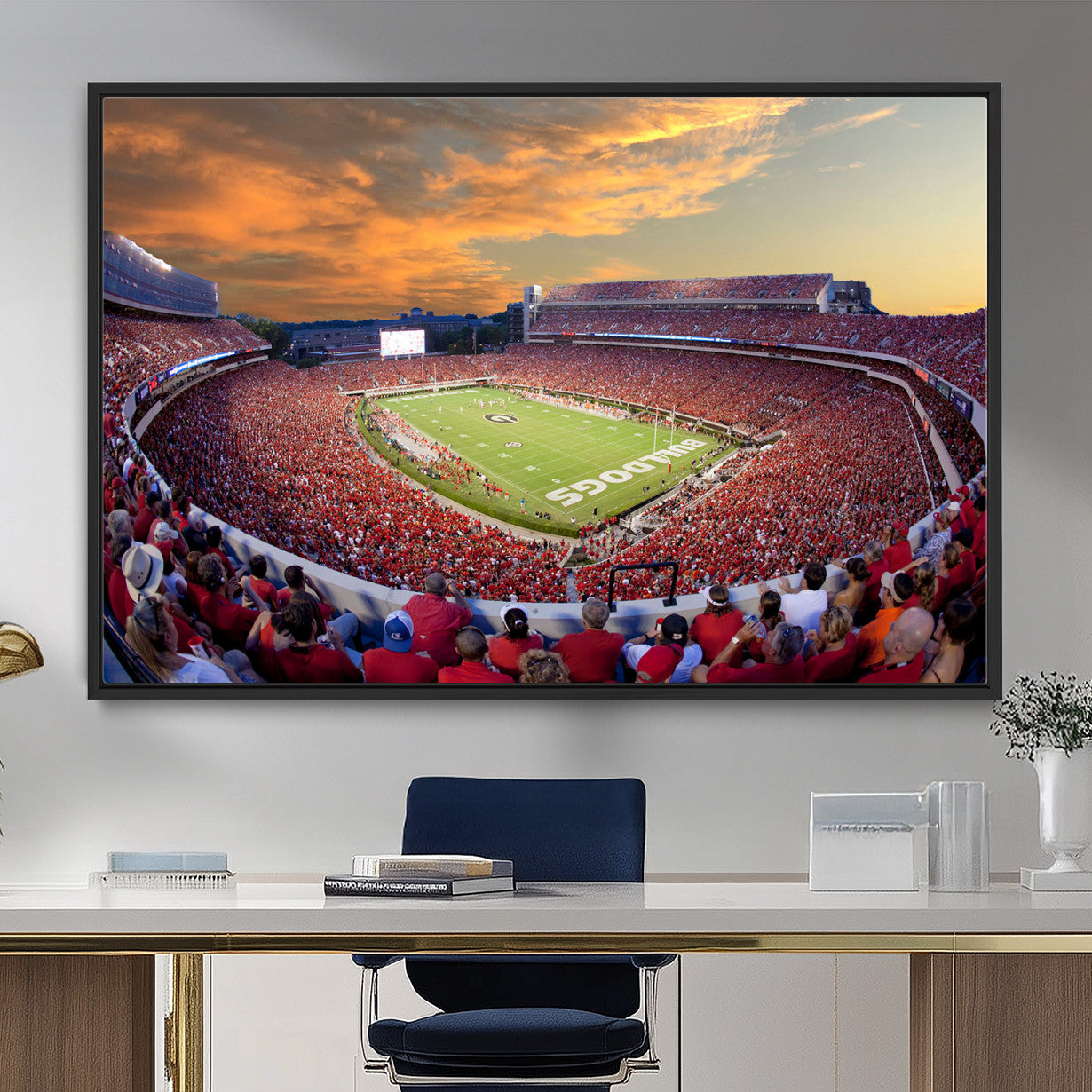 73680988-MGV-FC-36X24 - Dooley Stadium Wall Art, Sports Arena Canvas Print, Dooley Field Sanford Stadium Artwork for Home, Office
