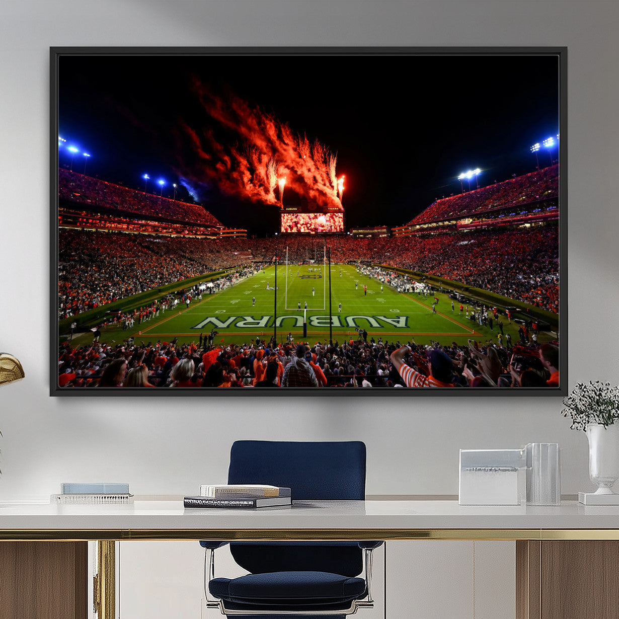59046876-MGV-FC-36X24_Black-Jordan-Hare Stadium Wall Art Canvas Print, Football Stadium Aerial View, College Sports Art for Man Cave or Game Room (Copy)
