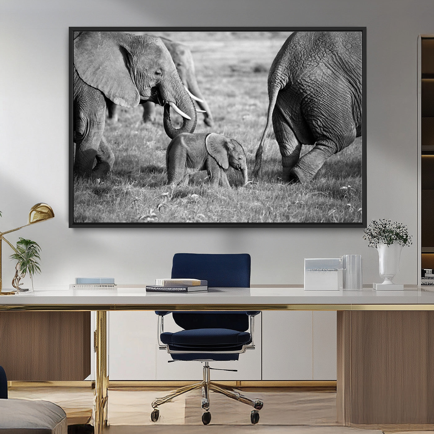 MGV-FC-36X24 - Wild Elephant Wall Art Canvas Print